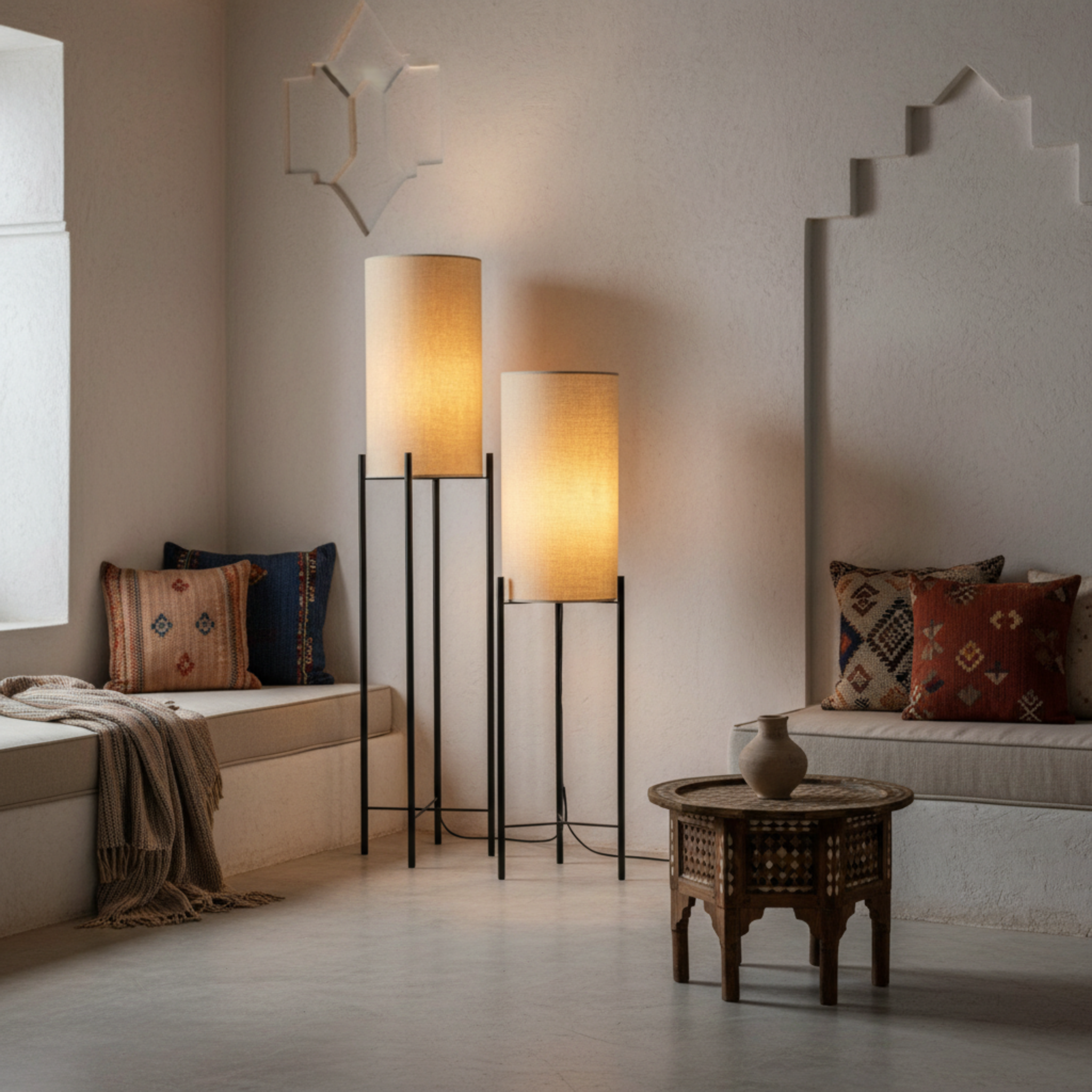 Pack Duo Lampadaires Design Minimalistes – Éclairage Salon Tunisie