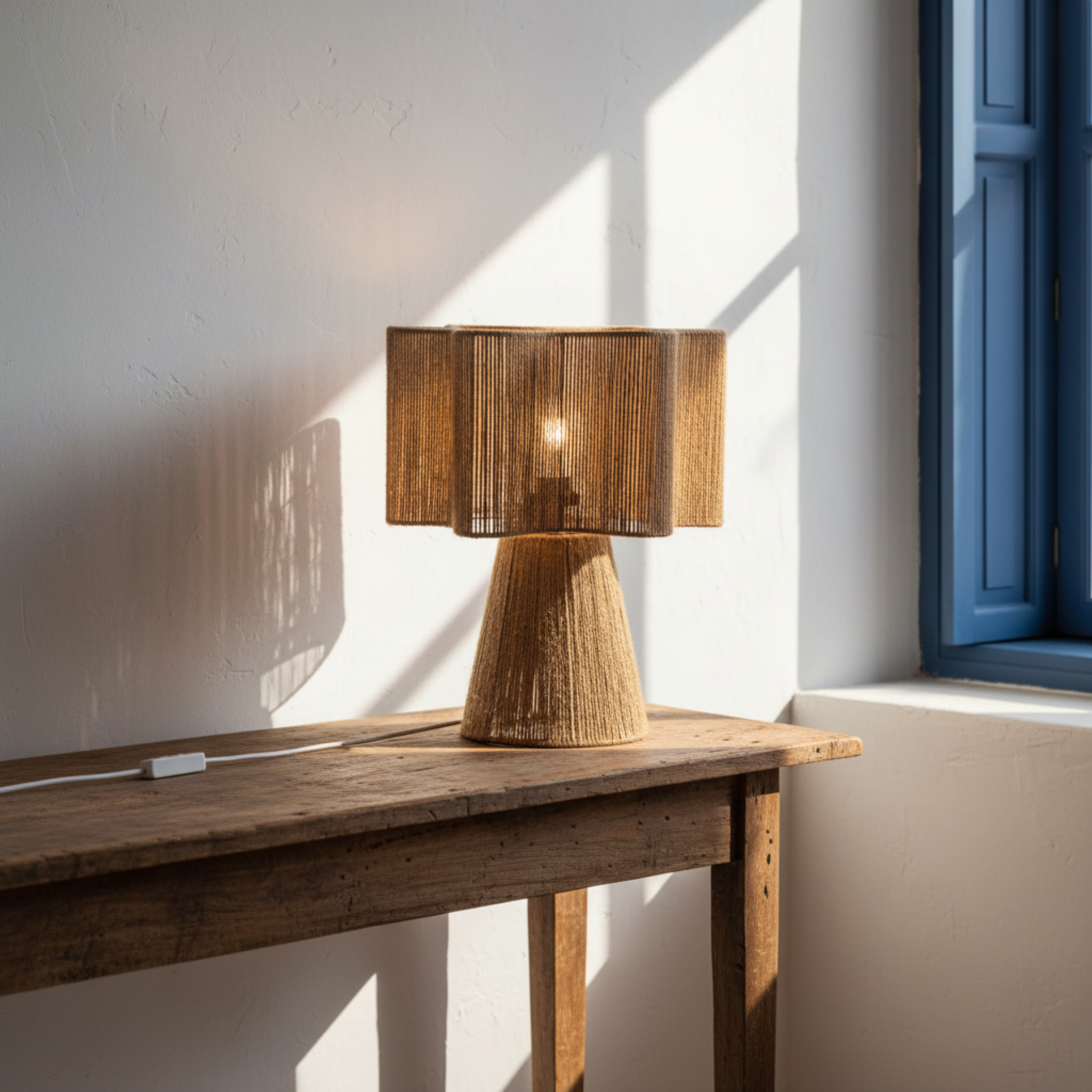 Lampe à Poser en Jute Naturelle - Design Bohème & Authentique