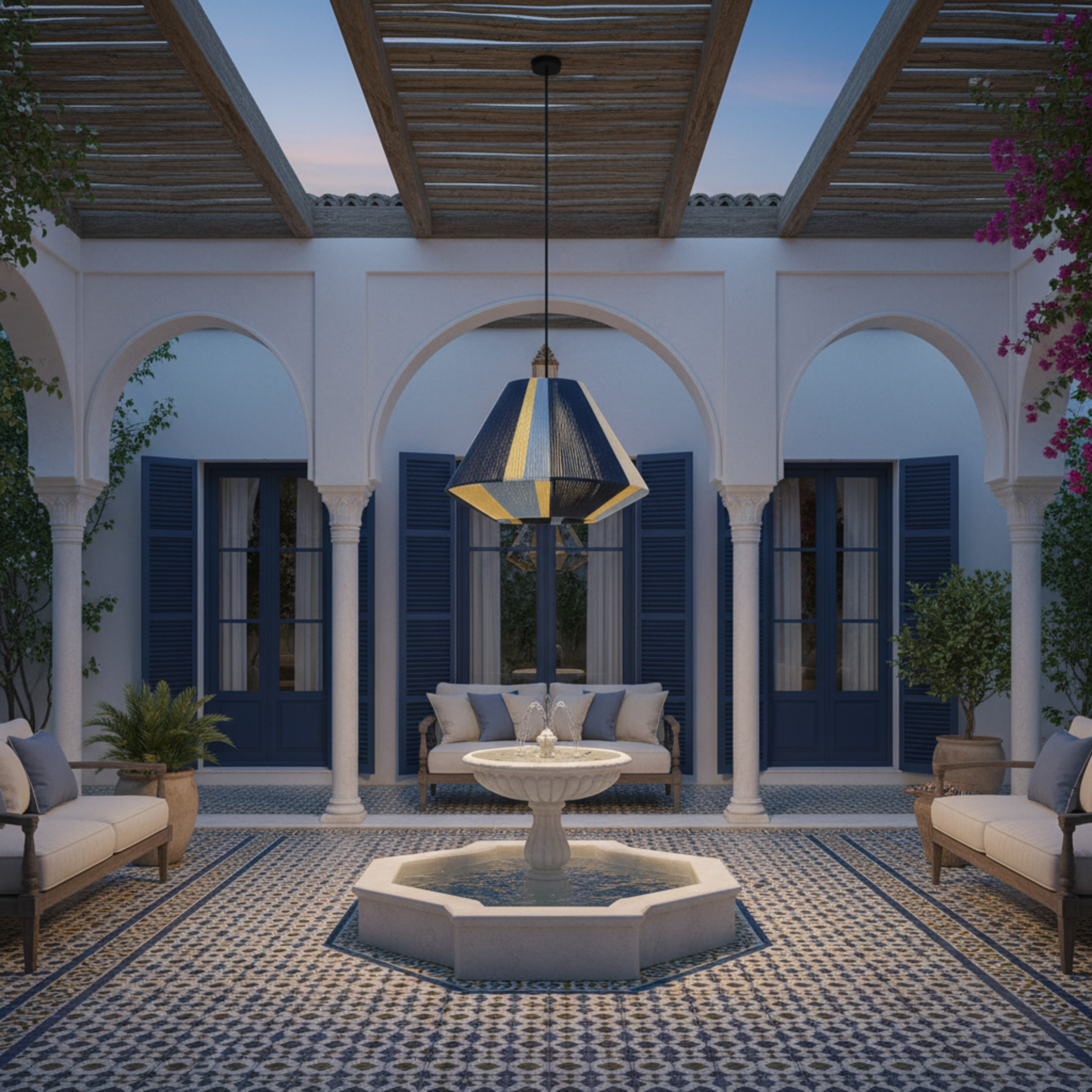 Suspension Géométrique Multicolore Fait Main | Design Moderne Tunisien