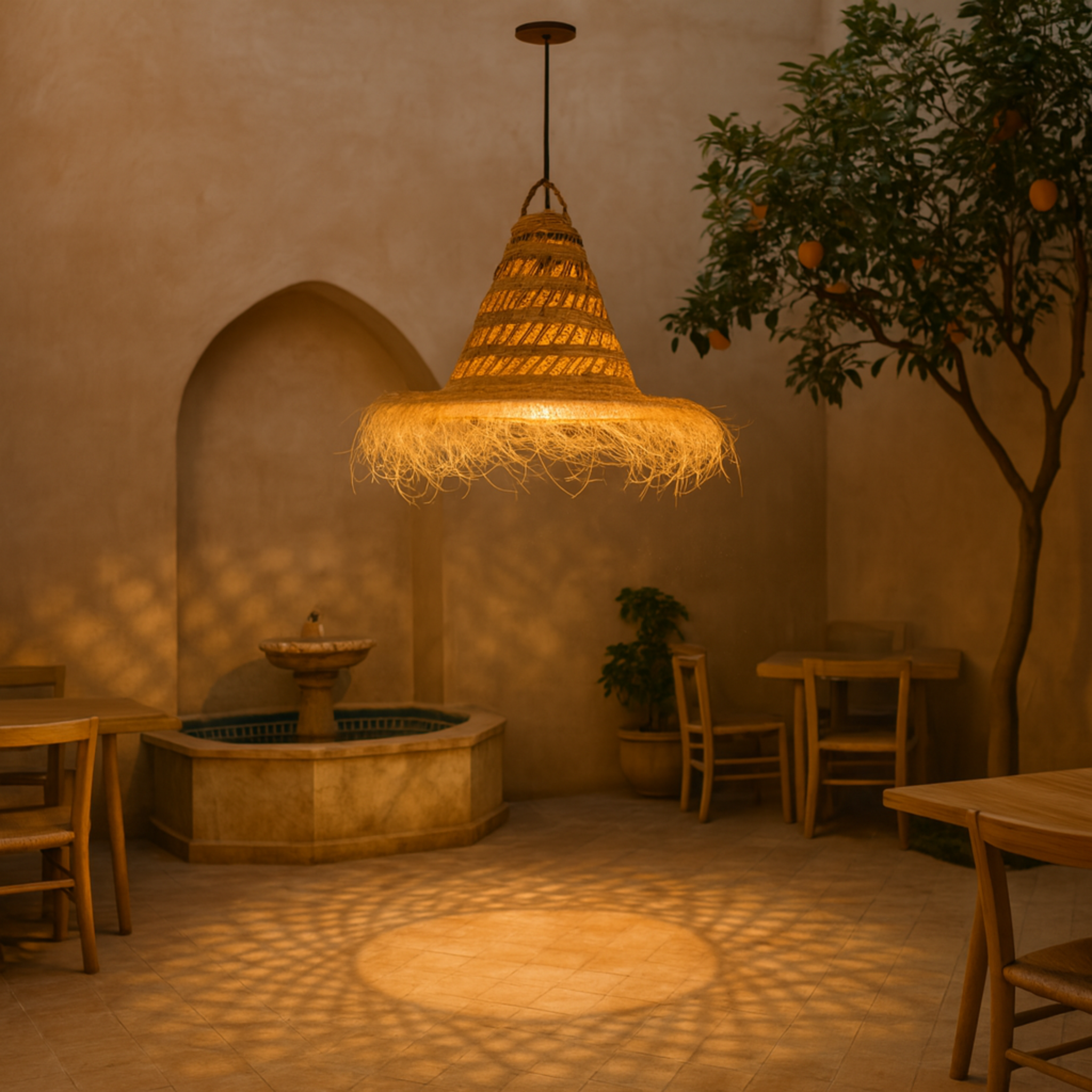 Suspension Halfa Tunisie | Luminaire artisanal bohème | Fiolla Home