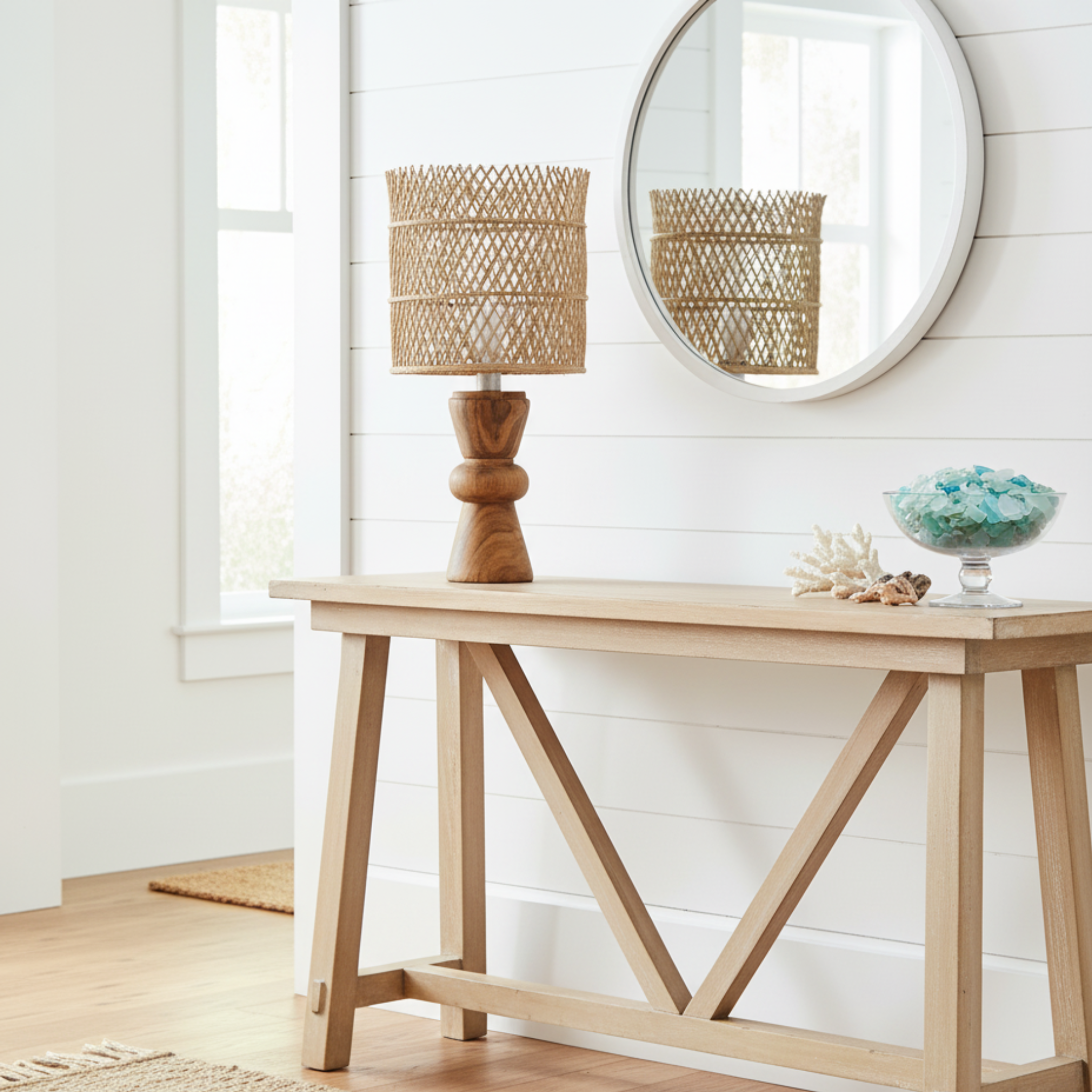 Lampe Veilleuse Bois d'Olivier | Abat-jour Palmier | Fiolla Home Tunisie