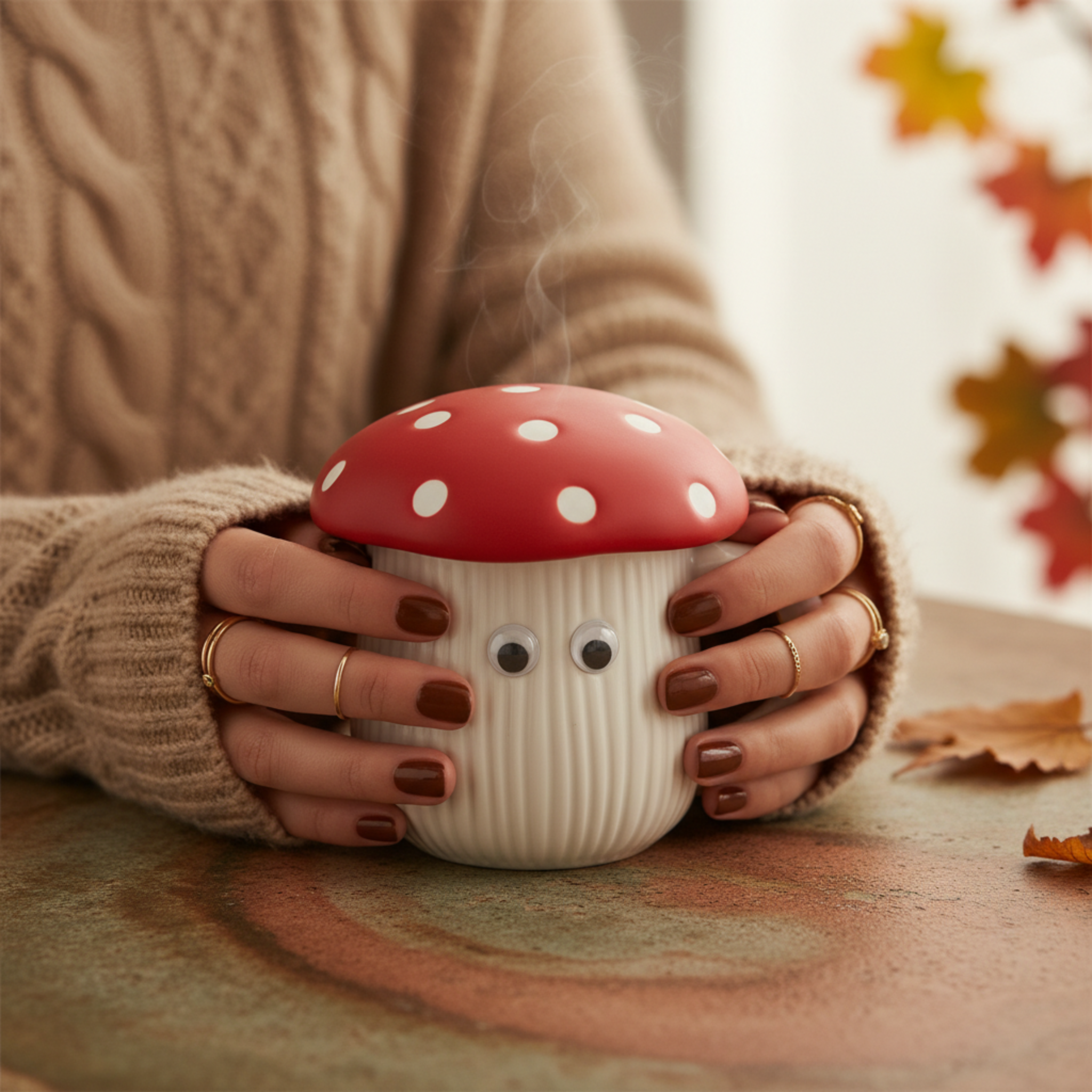Mug Champignon en Céramique avec Couvercle – Design Kawaii & Original
