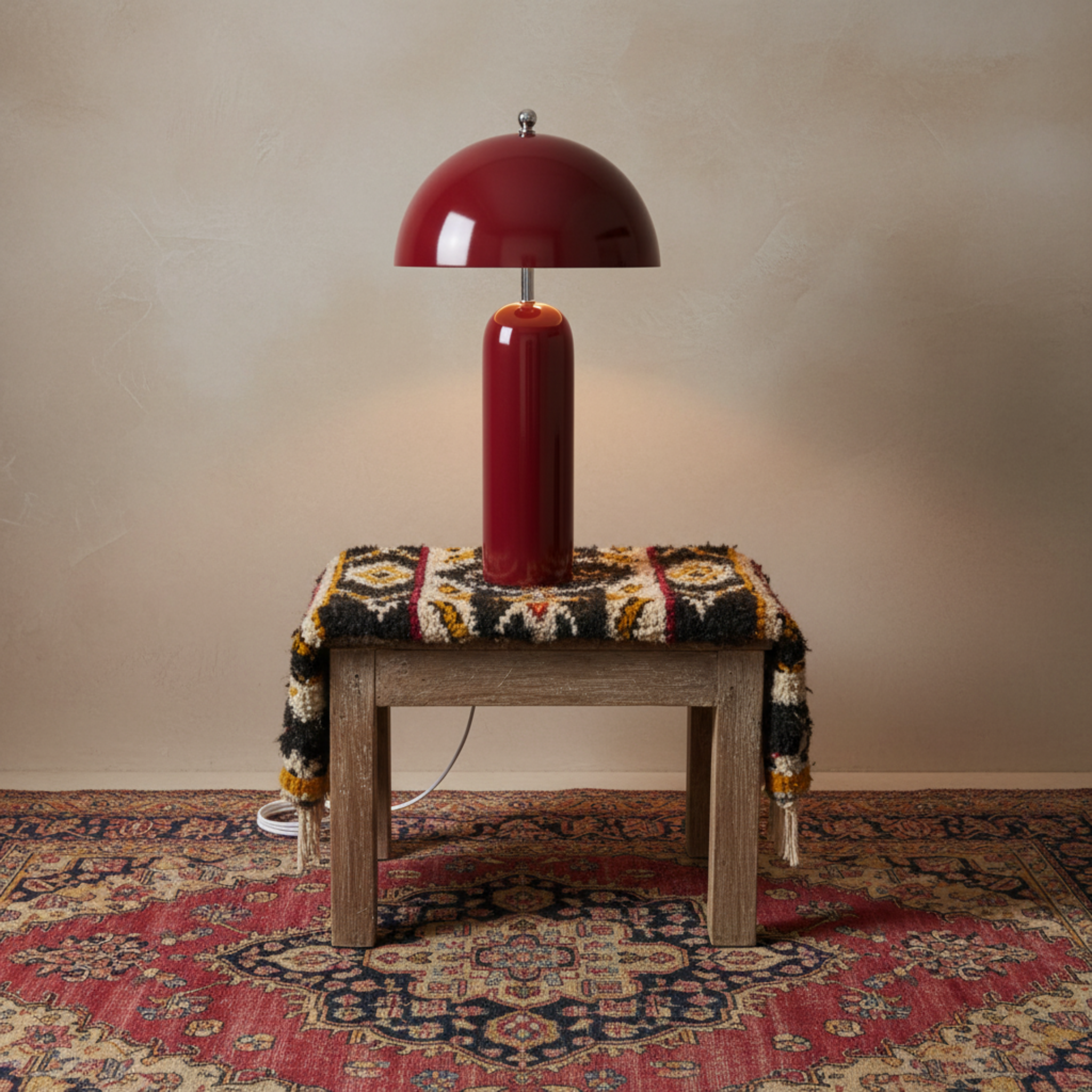 Lampe à Poser Champignon Rouge – Design Rétro Chic & Tendance