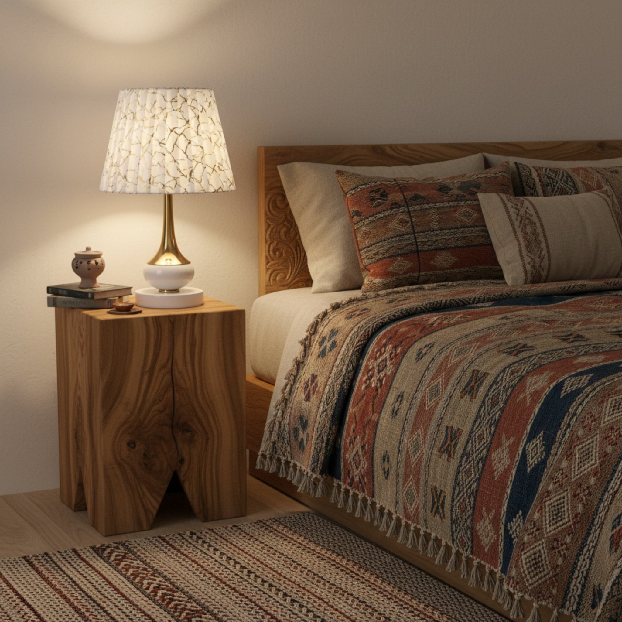 Lampe de Chevet Dorée Effet Marbre | Fiolla Home Tunisie