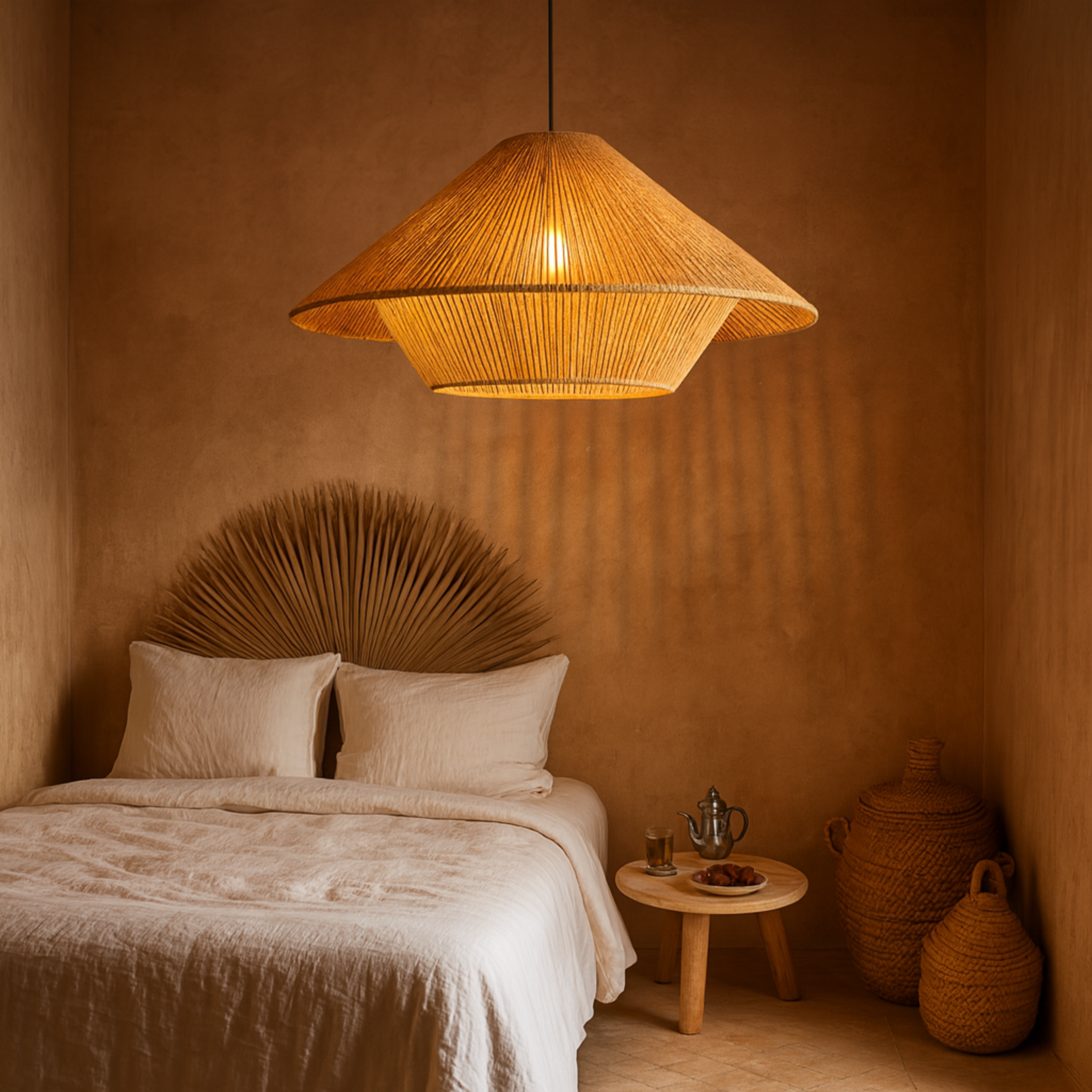 Suspension Design en Jute Tressé | Style Bohème | Tunisie