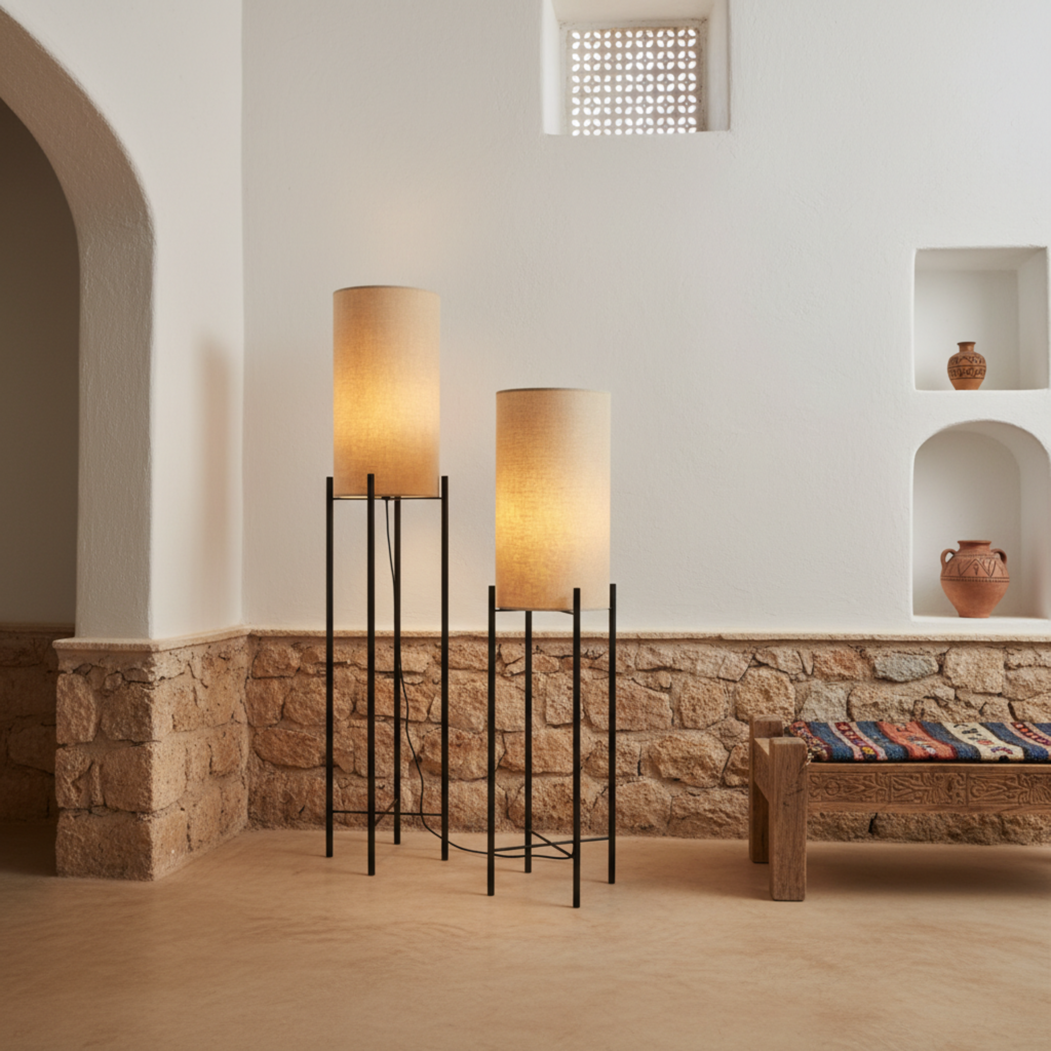 Pack Duo Lampadaires Design Minimalistes – Éclairage Salon Tunisie