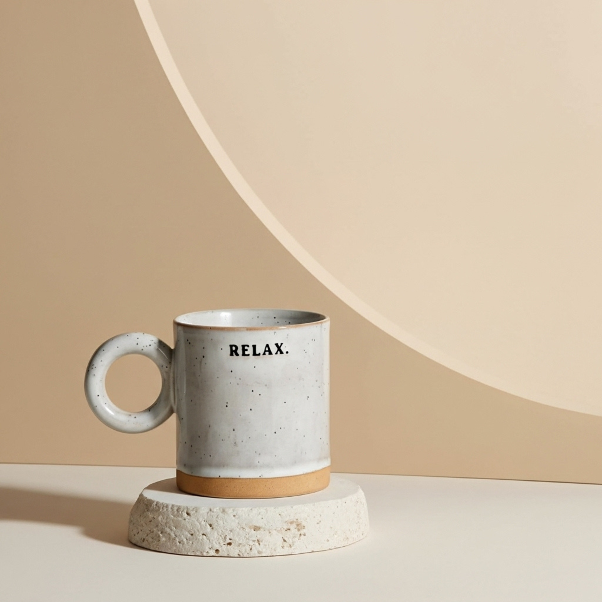 Mug Céramique RELAX – Anse Anneau, Style Minimal | Fiolla Home