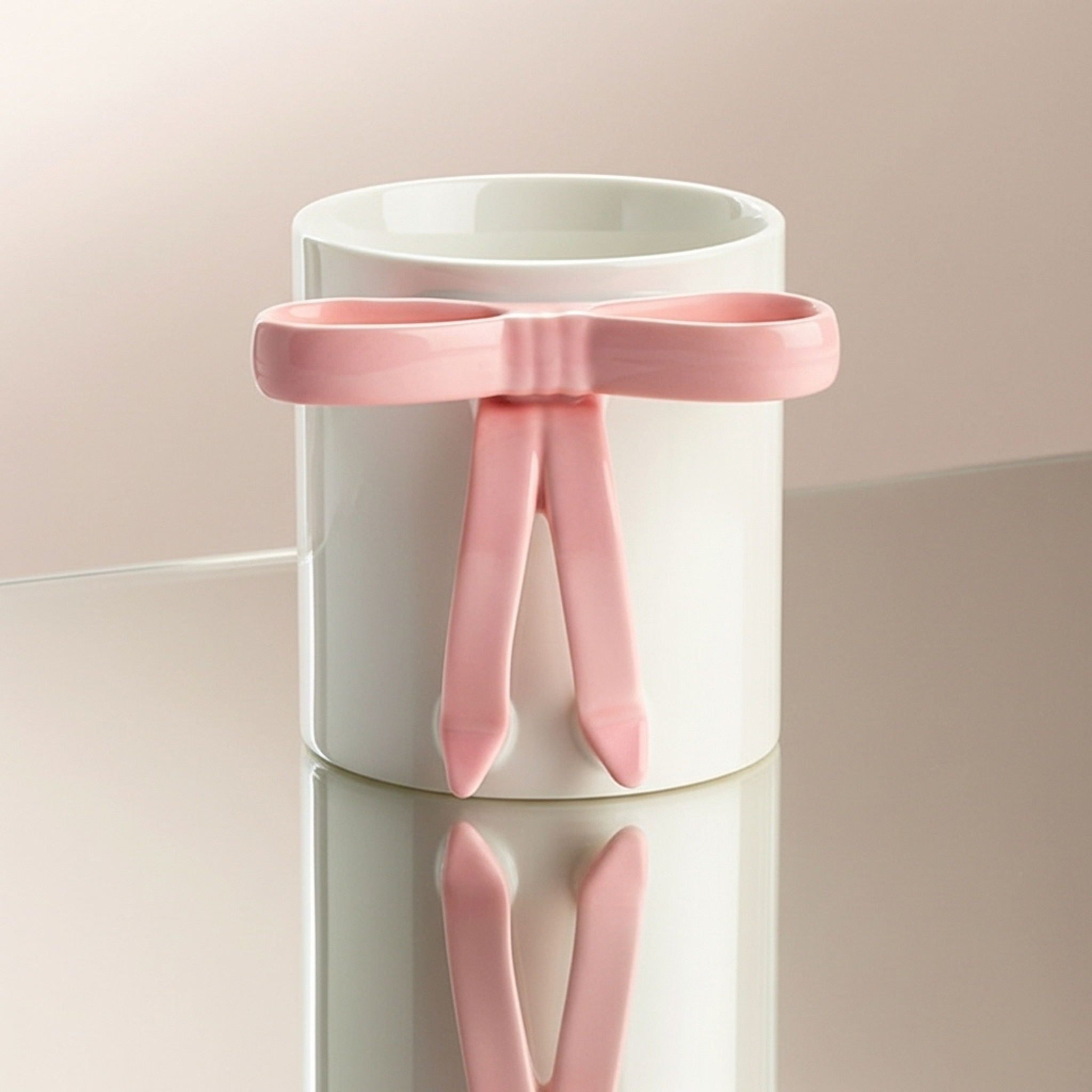 Mug nœud rose en céramique – Chic & cadeau | Tunisie