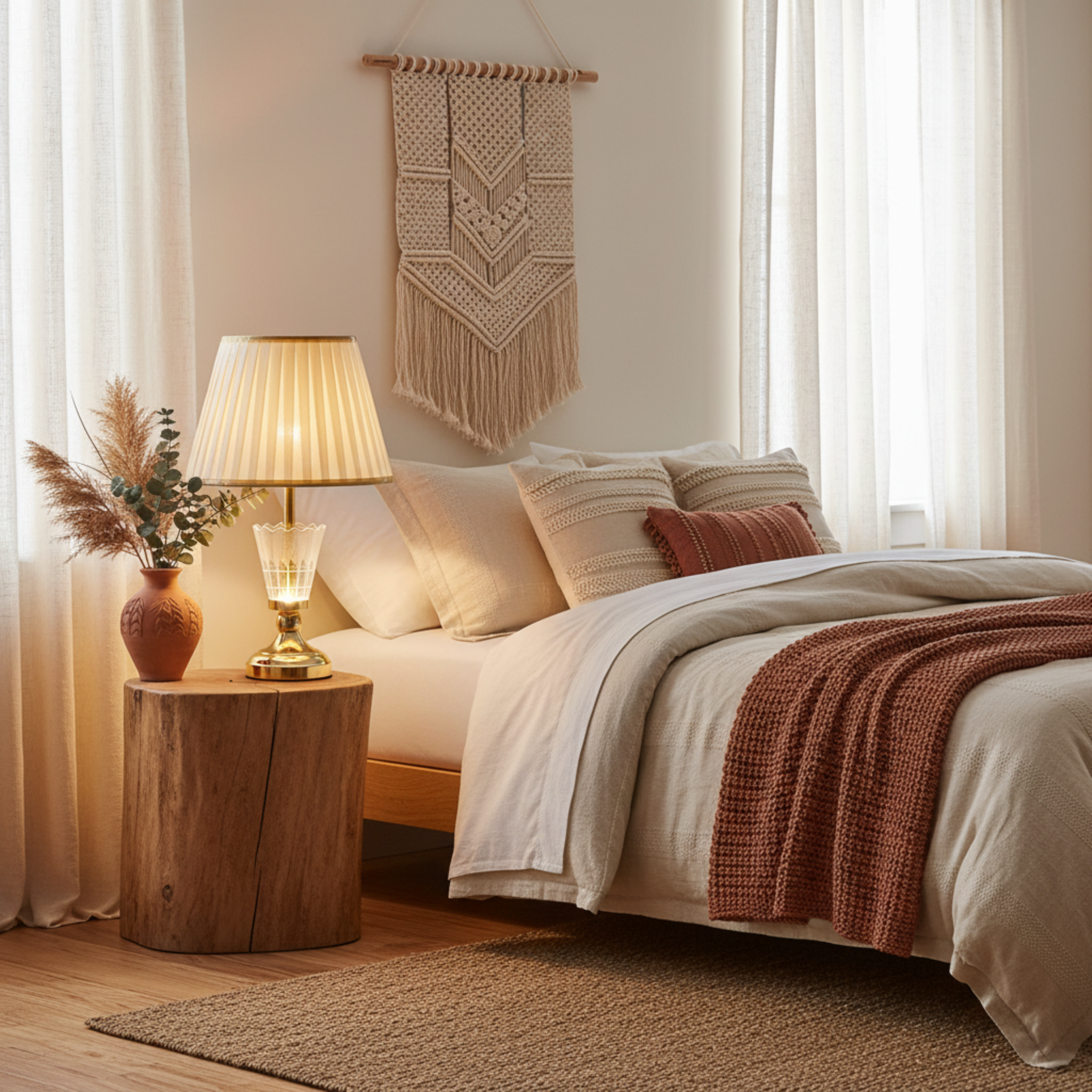 Veilleuse Dorée Élégante – Lampe de Chevet Design pour Chambre à Coucher Tunisie