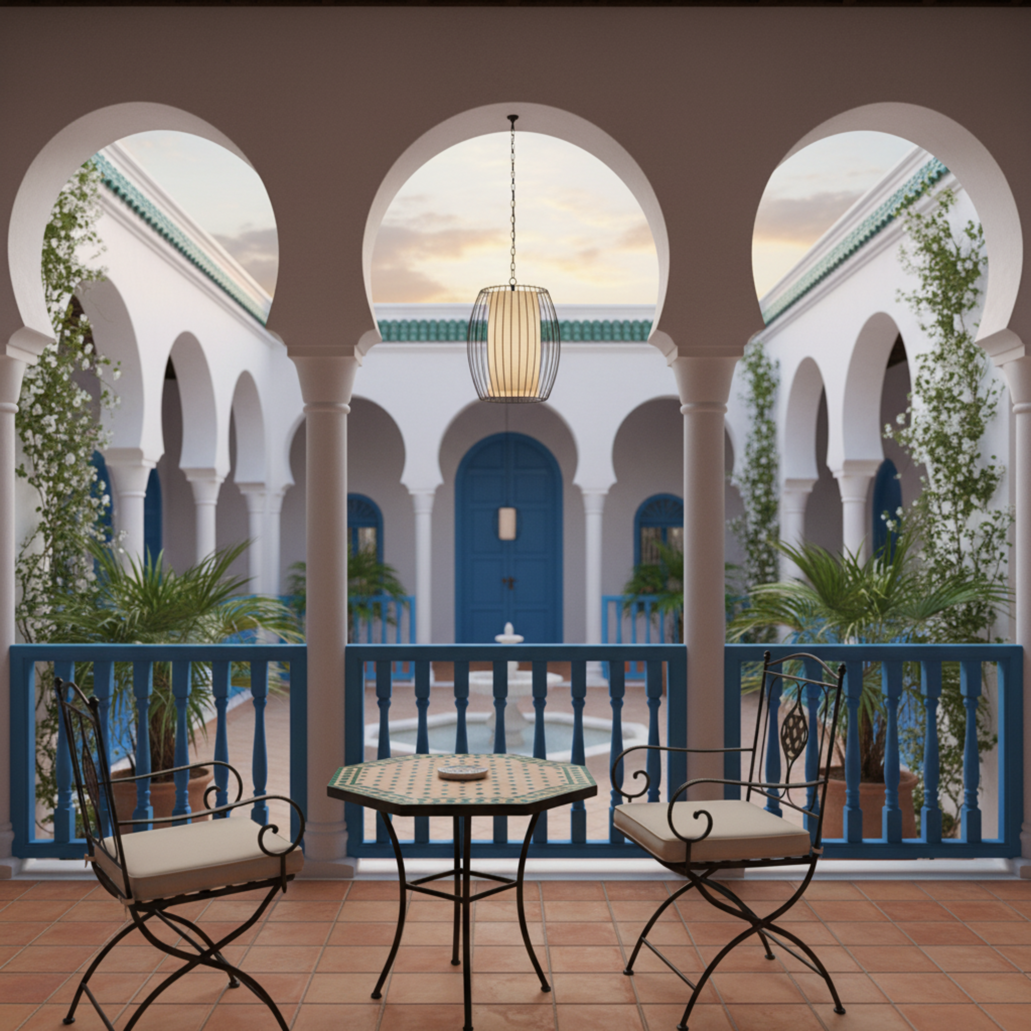 Suspension Métal Ajouré & Tissu | Design Moderne | Tunisie