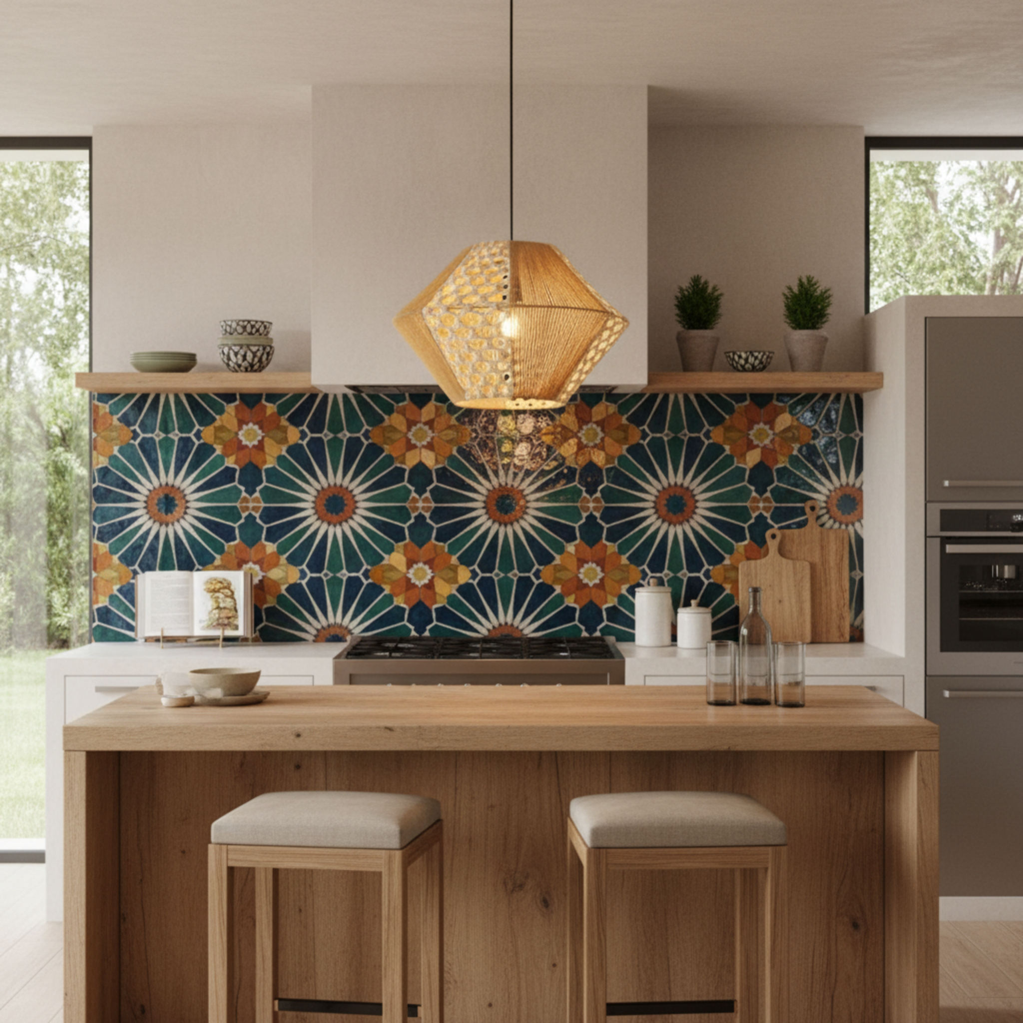 Suspension Jute & Macramé Géométrique | Artisanat Tunisien pour Intérieur Chic