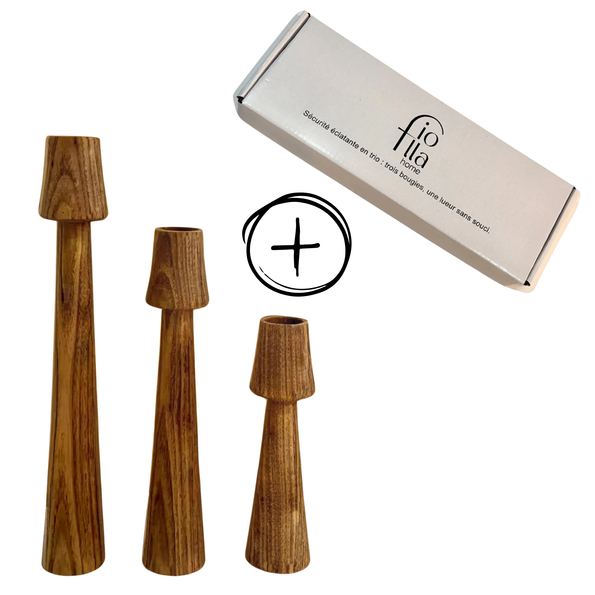 Bougeoirs en Bois Minimalistes | Décoration Naturelle | Fiolla Home