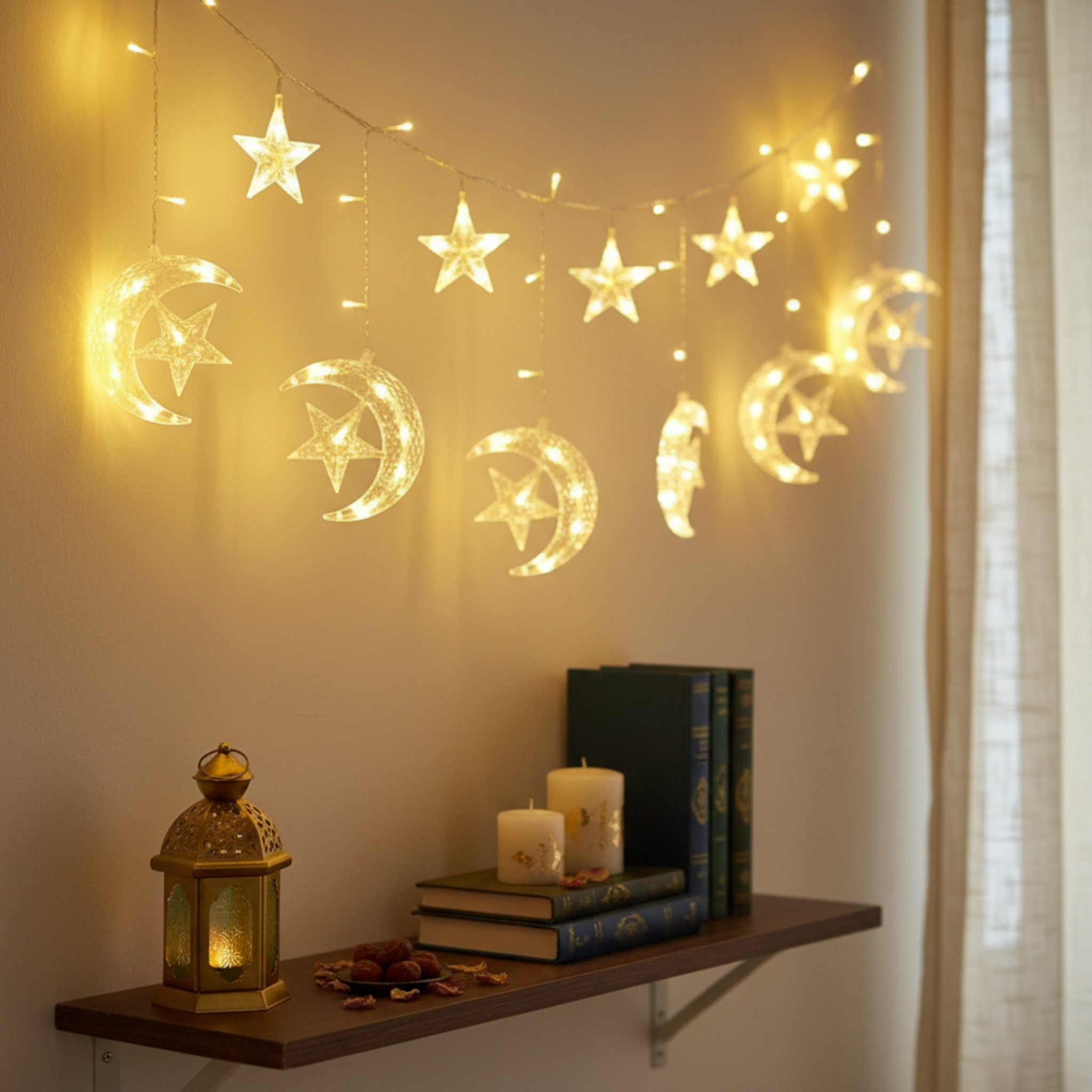 Guirlande LED Tunisie | Étoile et Lune Décorative | Fiolla Home