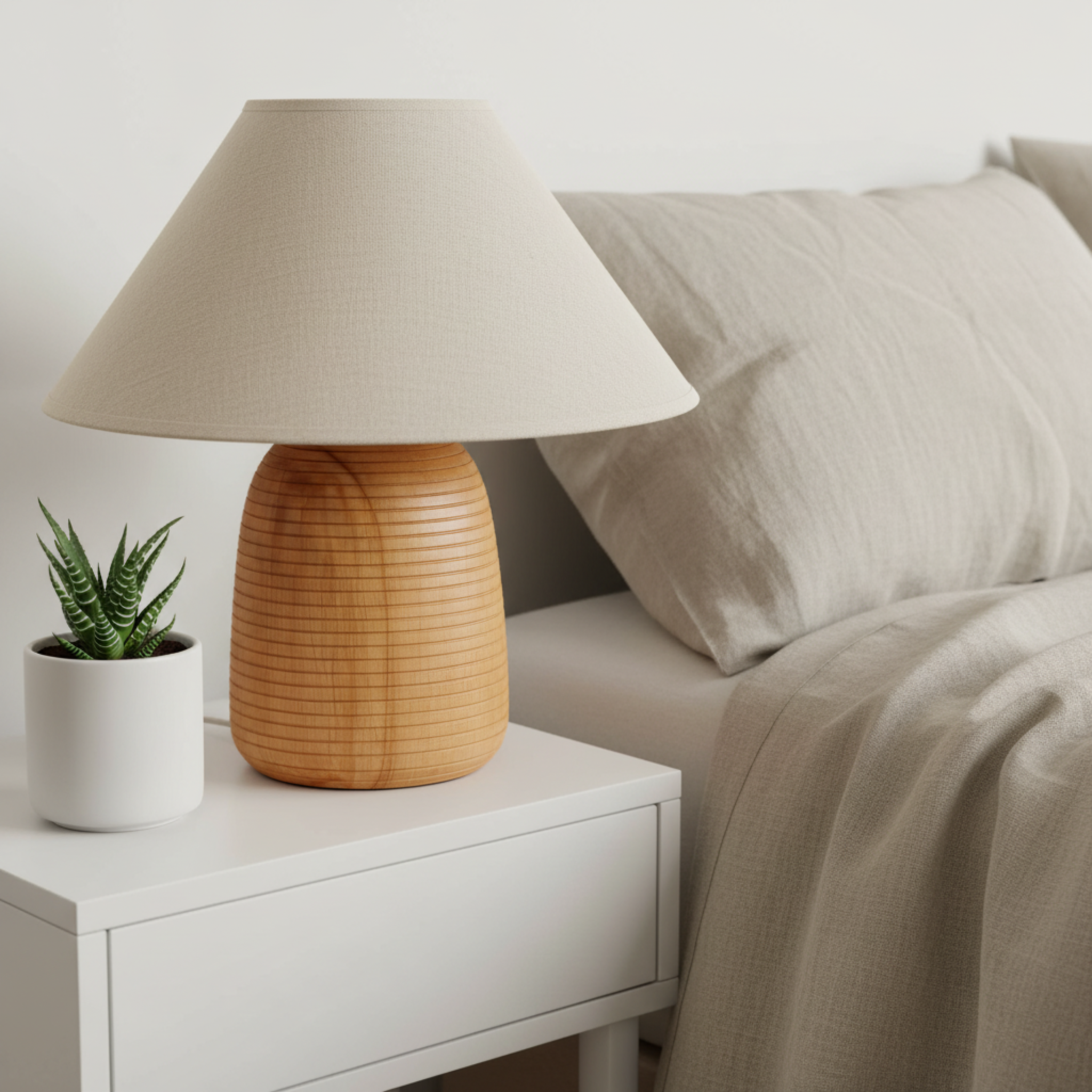 Lampe La Ruche – lampe de table bois handmade Tunisie