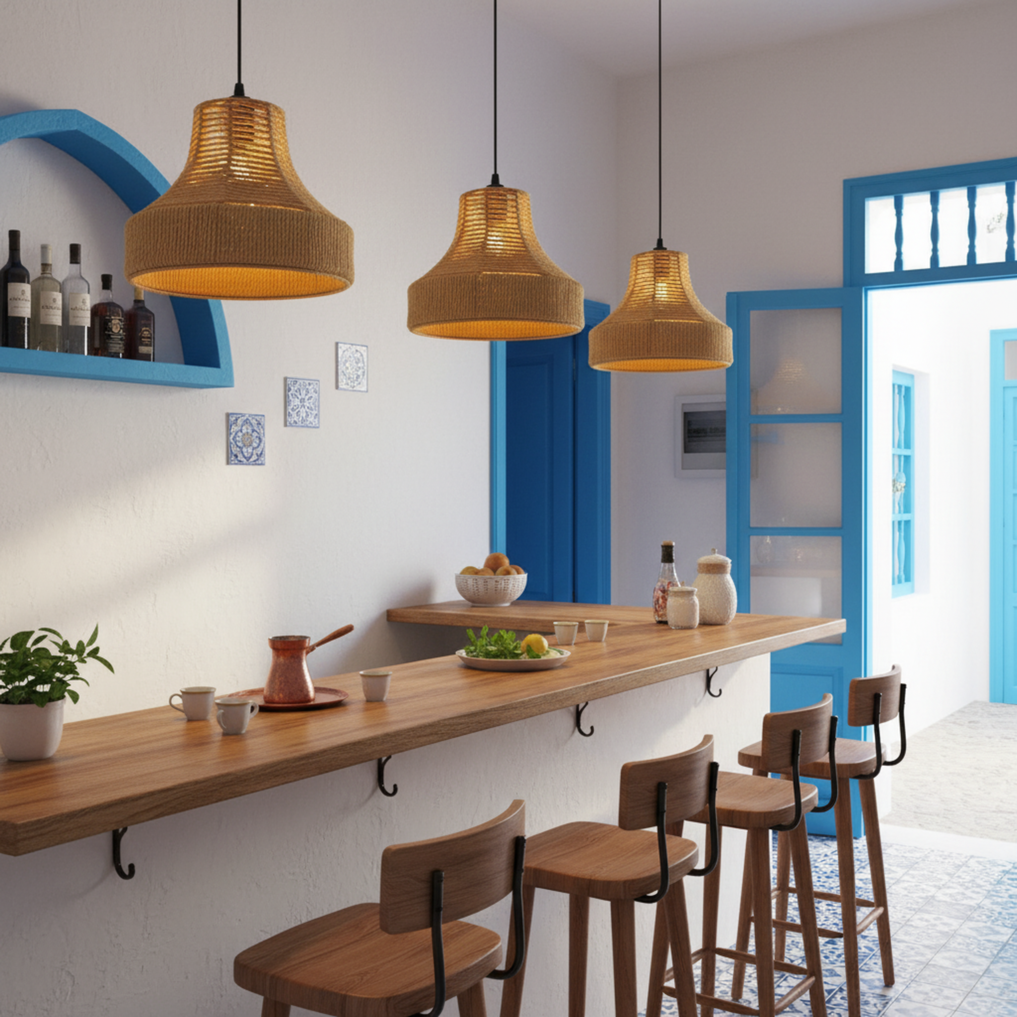 Suspension "Salma" en Jute Tressé – Lustre Boho Chic Polyvalent