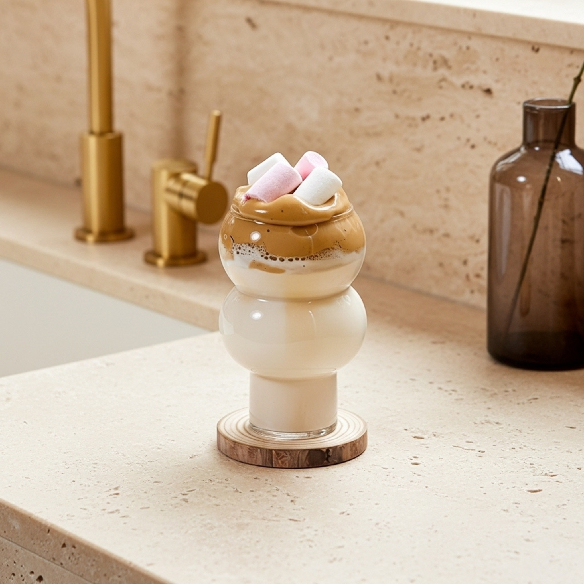 Mug en Verre Triple-Bulle – Café Gourmand Tunisie | Fiolla Home