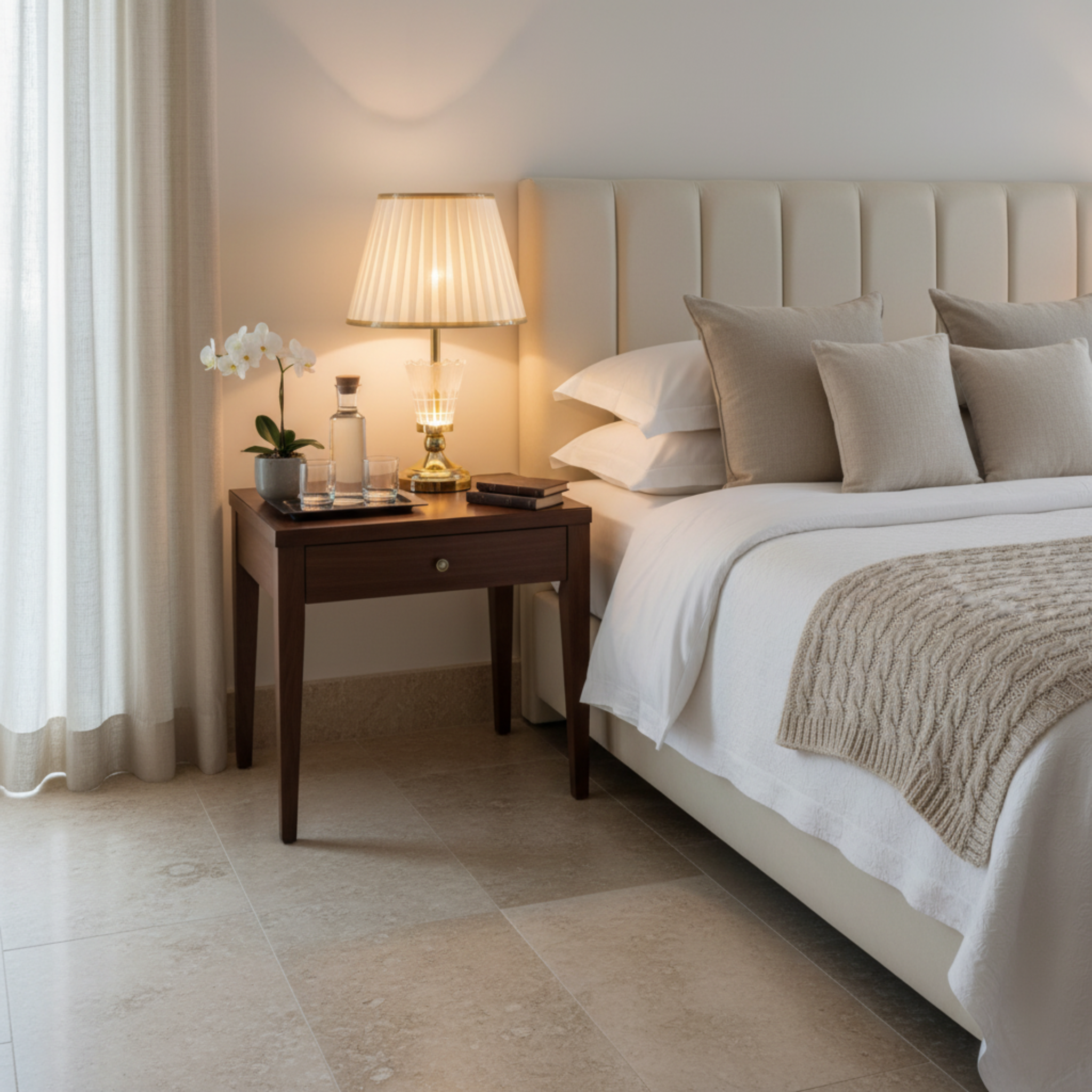 Veilleuse Dorée Élégante – Lampe de Chevet Design pour Chambre à Coucher Tunisie