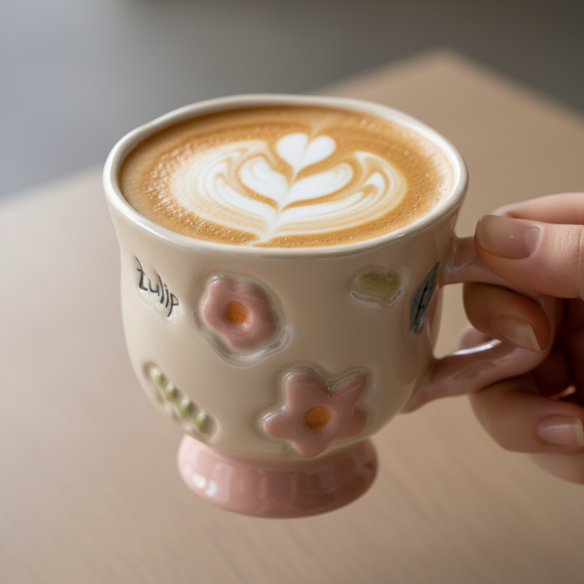 Mug Rose Design Fleur en Relief en Céramique – Style Moderne Tunisie