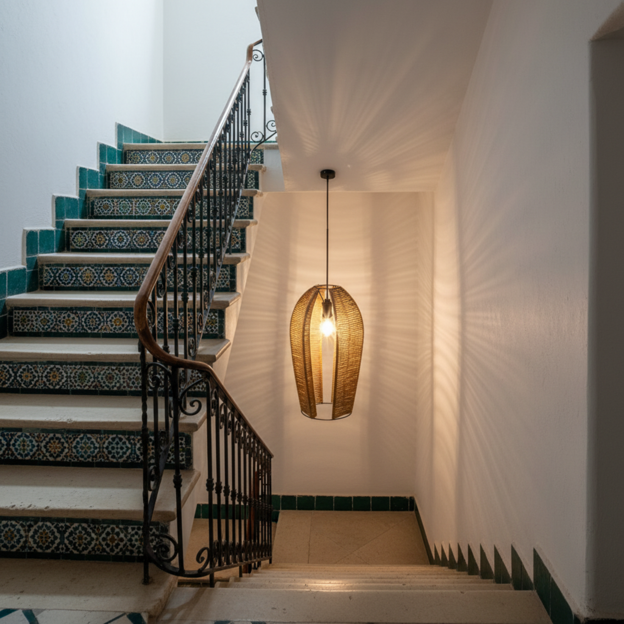 Suspension Design en Corde Tressée | Luminaire Bohème Chic | Tunisie