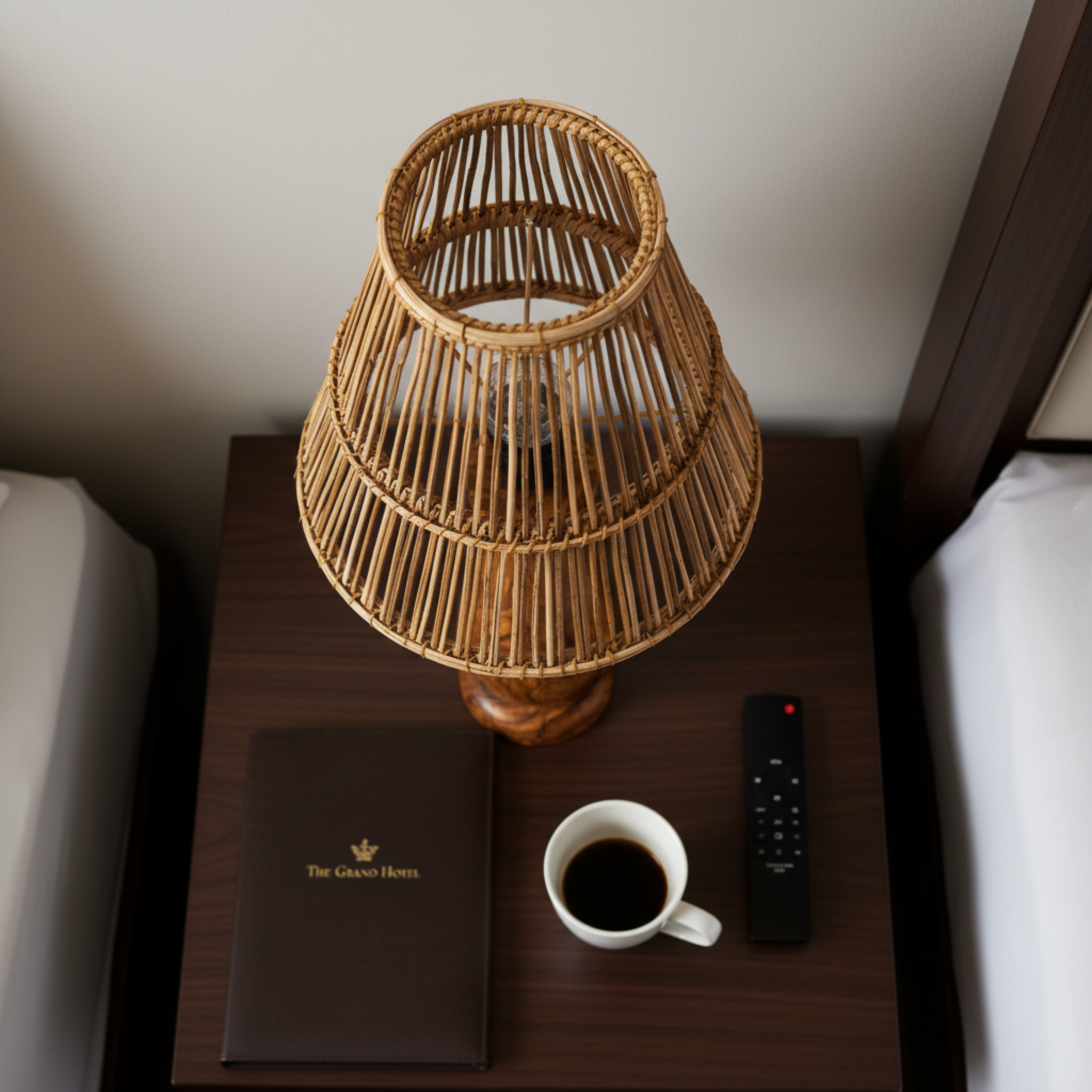 Lampe de Chevet Bois d'Olivier & Fibres de Palmier | Fiolla Home