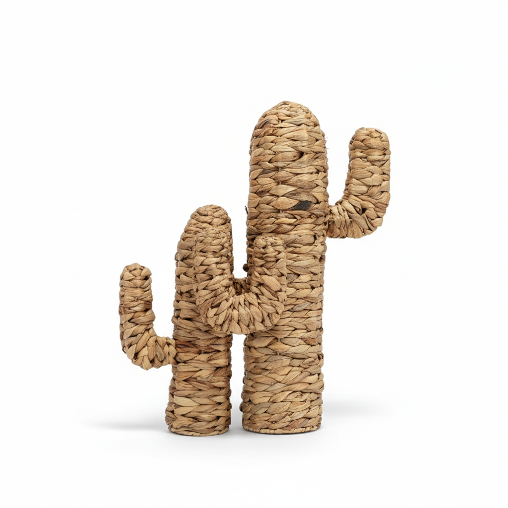 Duo Cactus déco naturel | En fibres tressées | Fiolla Home
