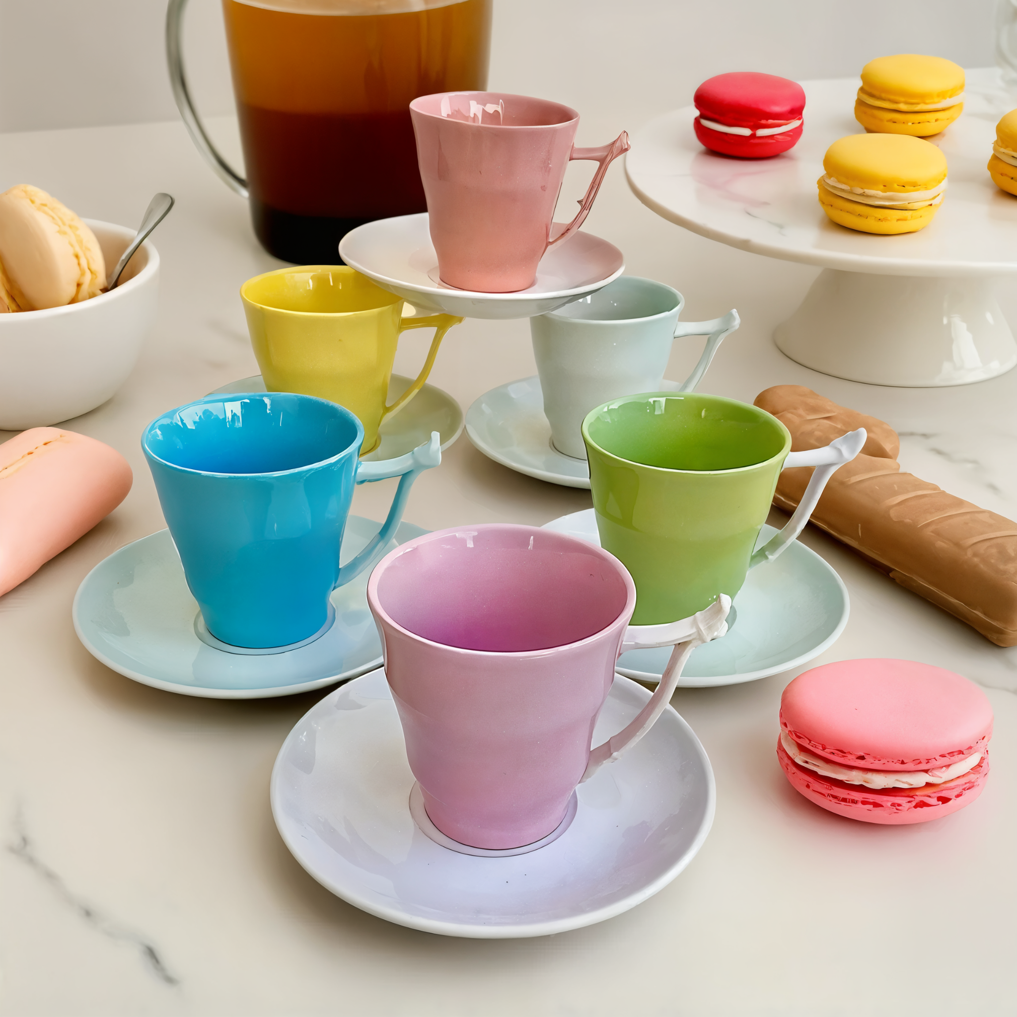 Service à Café Multicolore | Élégance Moderne & Originalité | Fiolla Home
