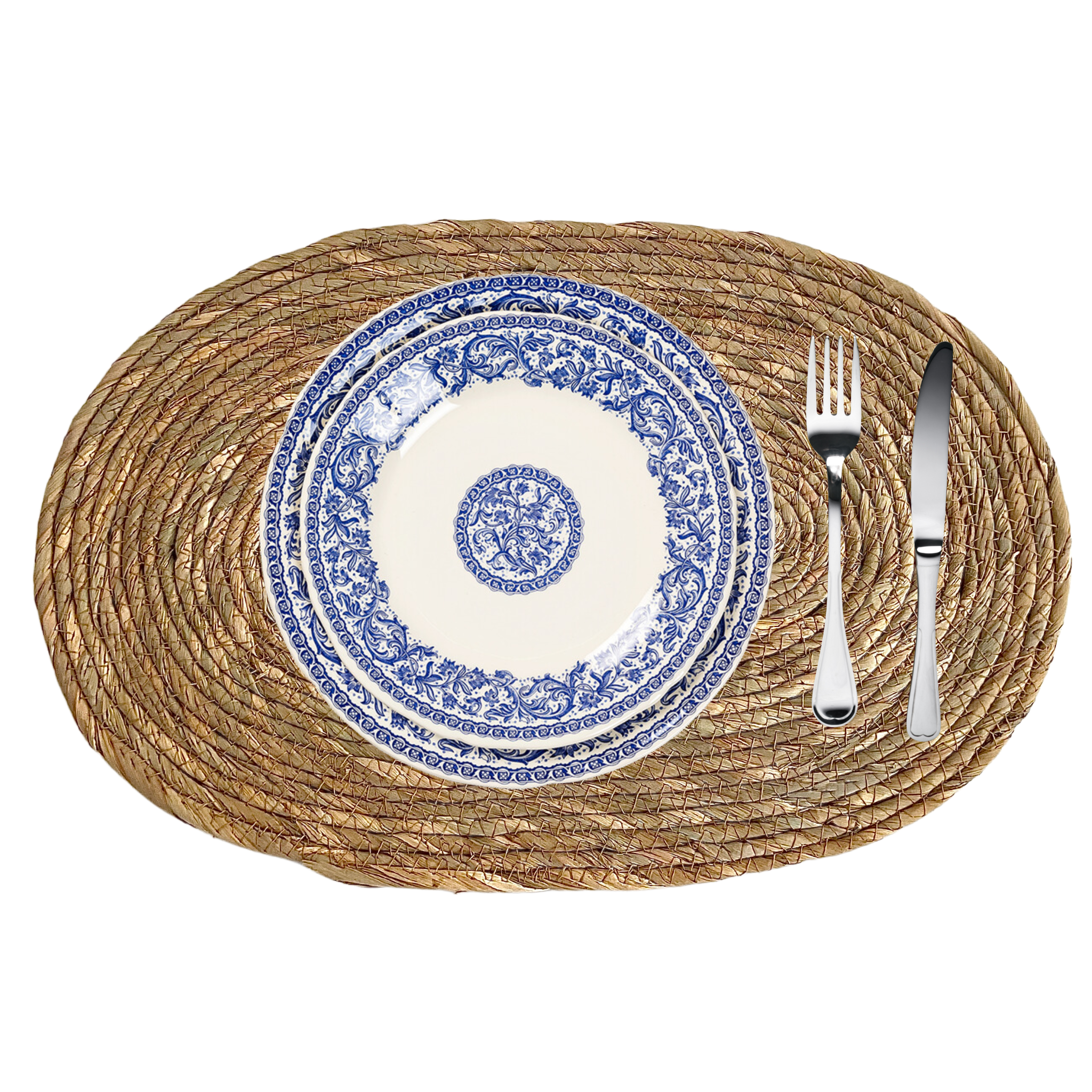 Sous plat Ovale | Fibre Naturelle & Artisanat Élégant | Fiolla Home