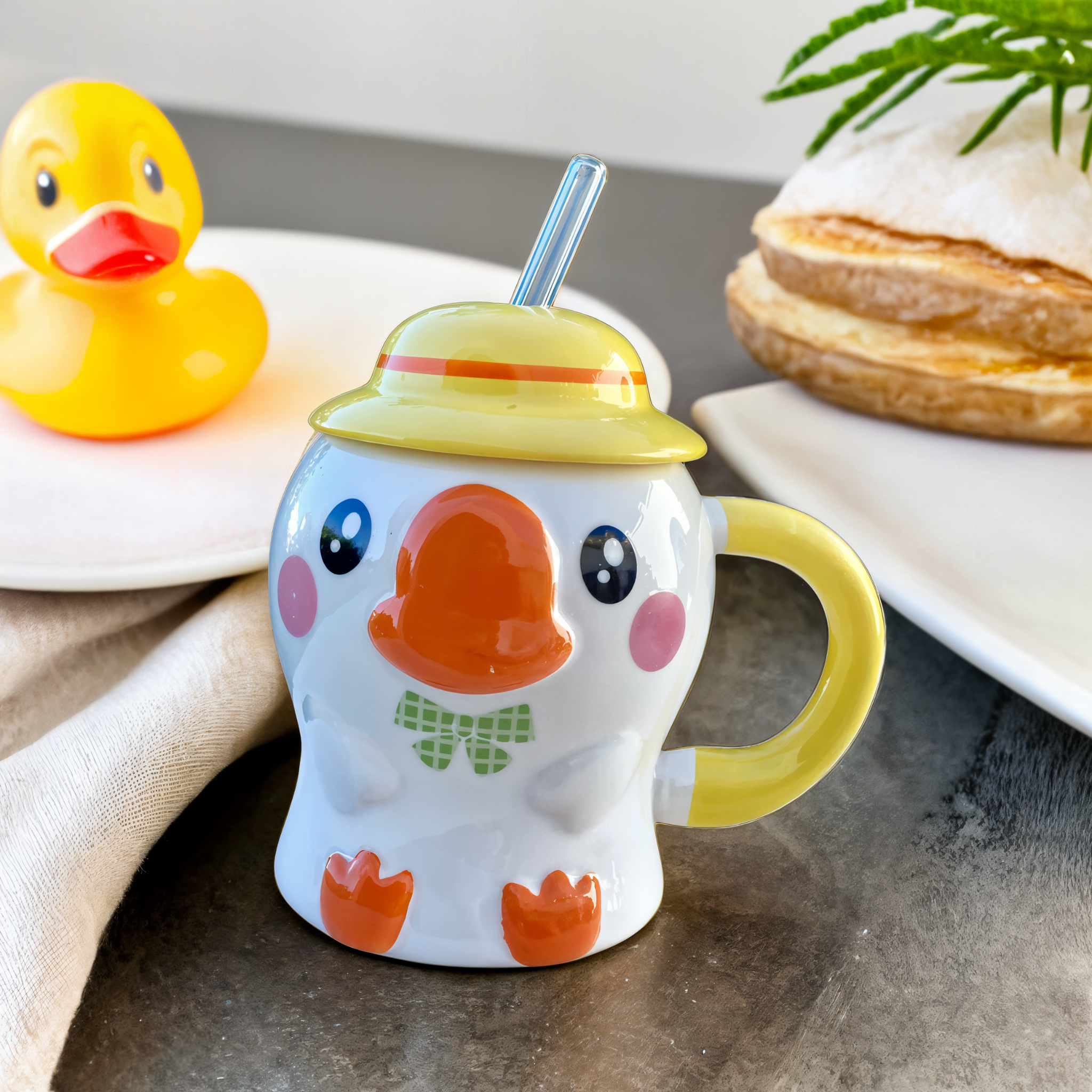 Mug Canard Original | Look Créatif et Couvercle Pratique | Fiolla Home
