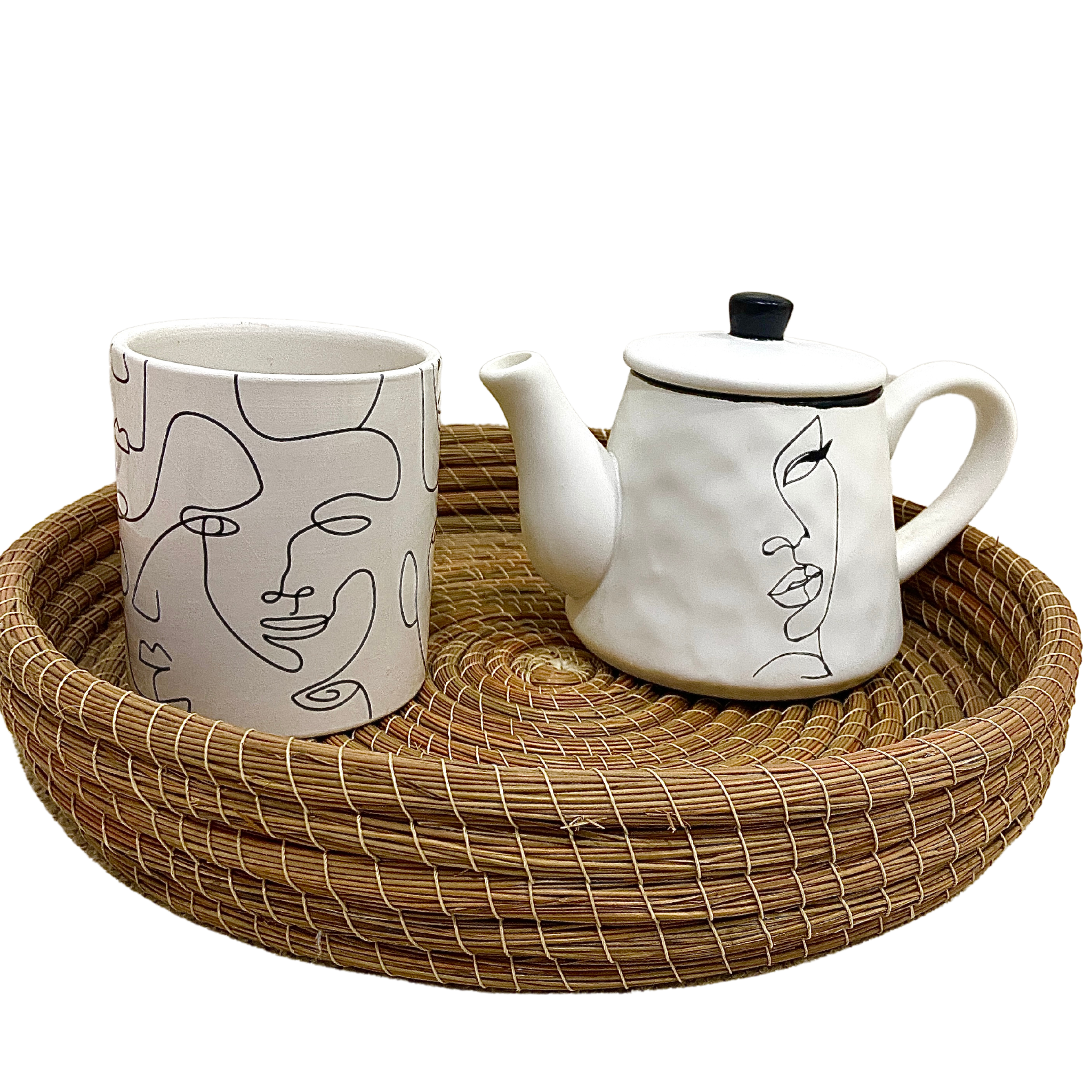 Théière en Céramique Abstraite | Design Minimaliste | Fiolla Home