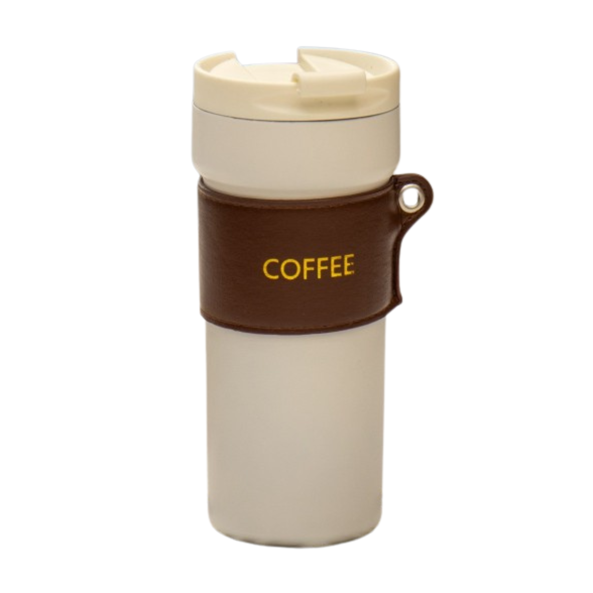 Thermos Isotherme | Crème, Manchon Effet Cuir | Fiolla Home