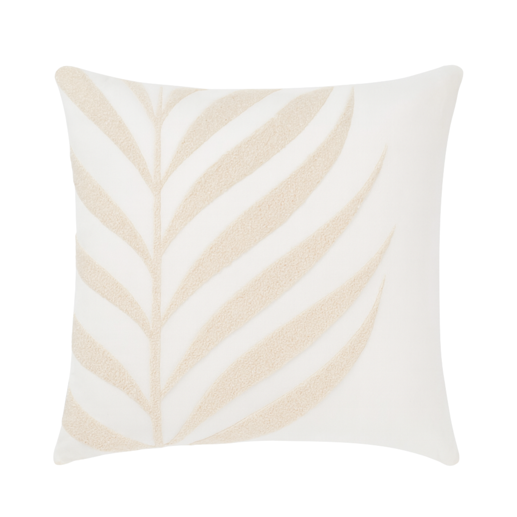 Coussin Feuille Beige – Bouclette Texturée Tunisie | Fiolla Home