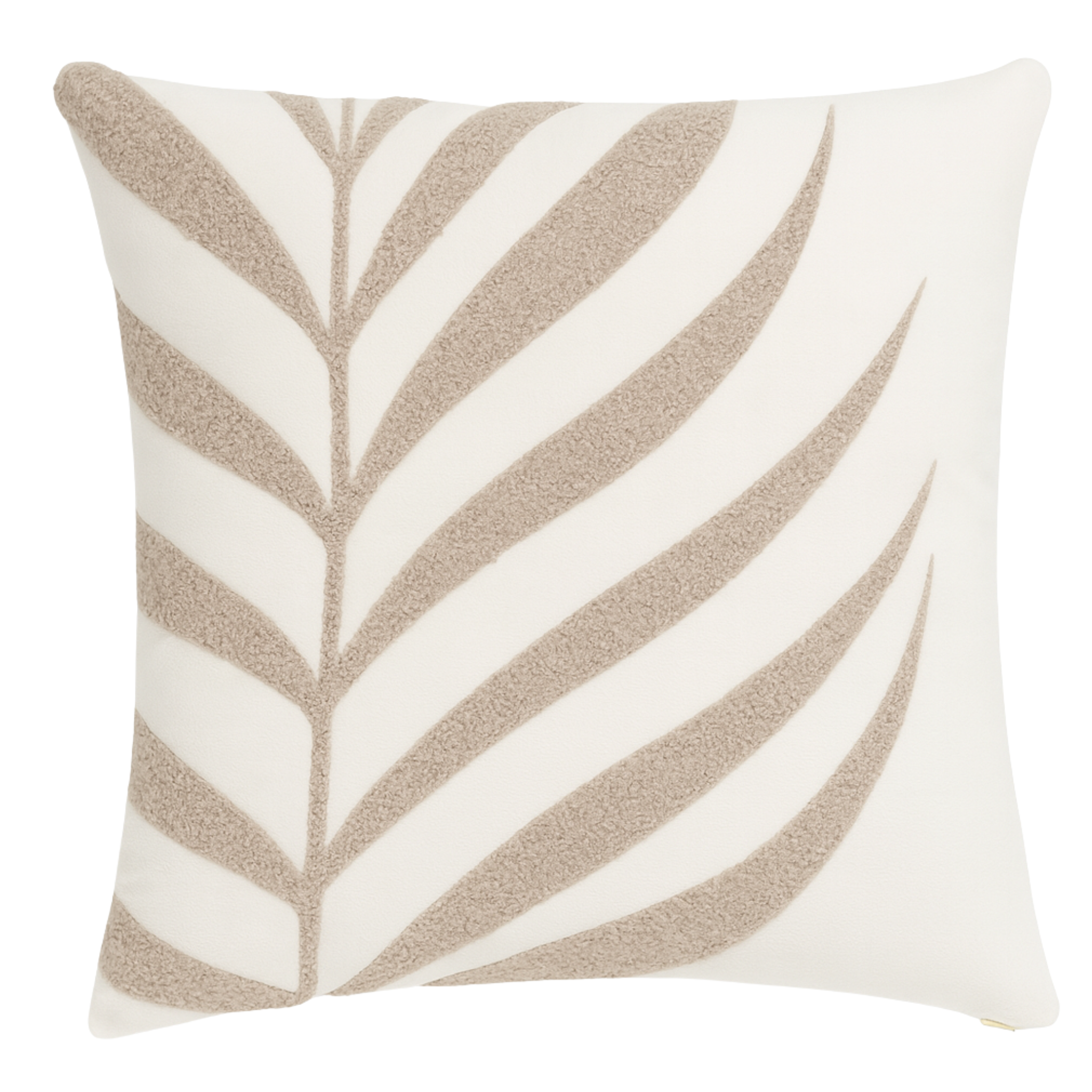 Coussin Feuille Beige Tunisie – Texturé Bouclette | Fiolla Home