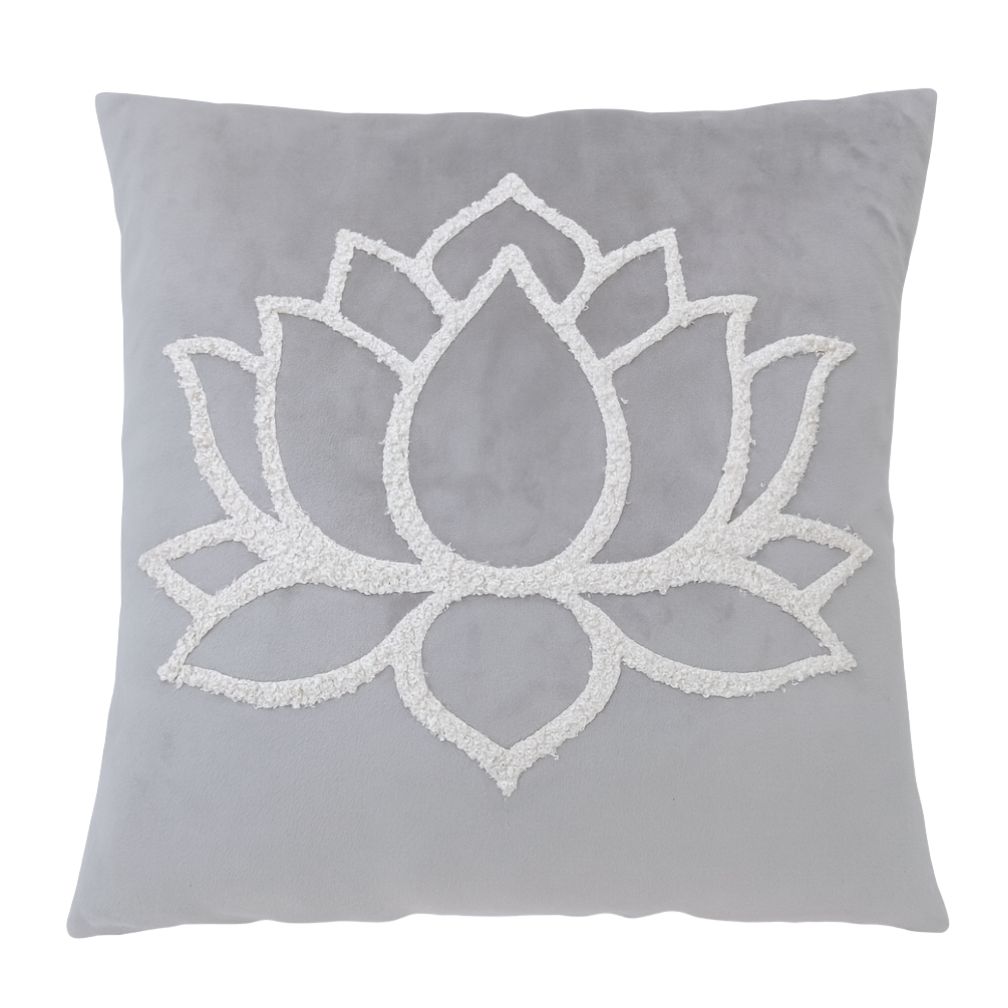 Coussin décoratif Gris Tunisie – Lotus Zen | Fiolla Home