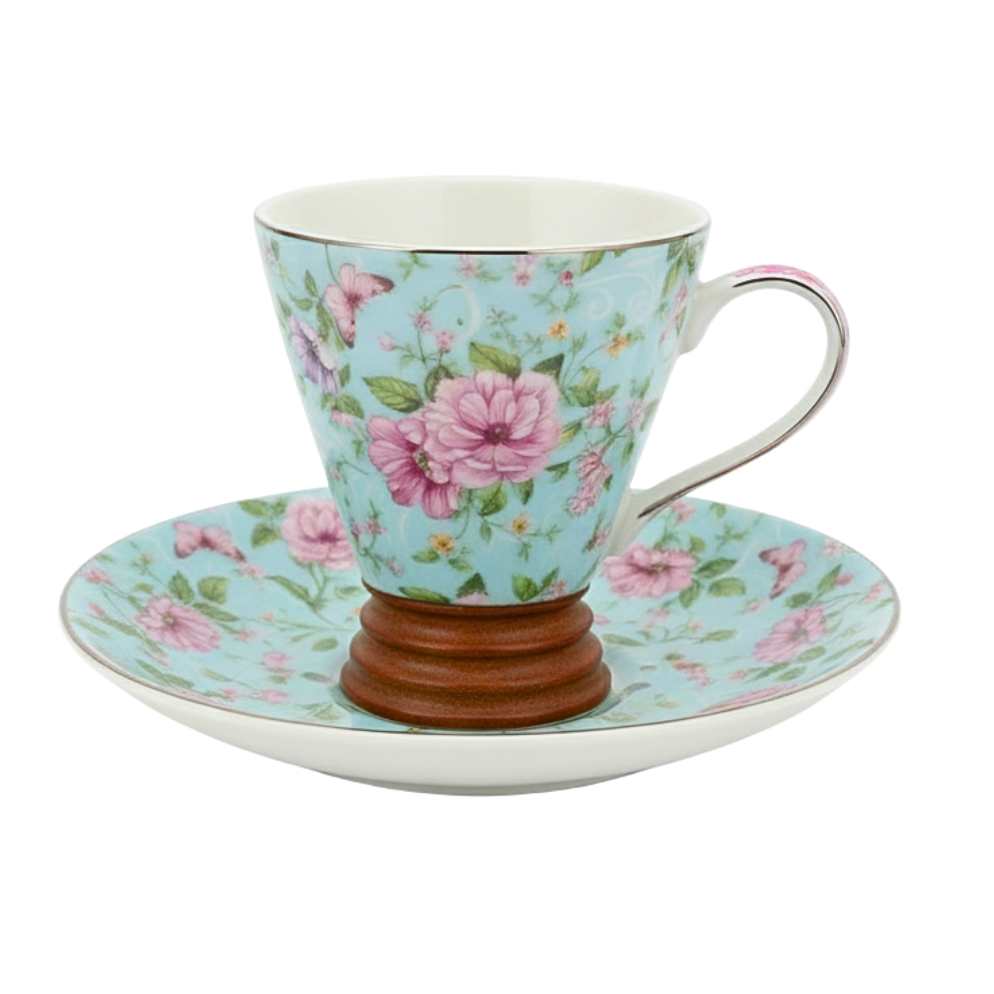 Service à Café en Porcelaine – Collection Florale Prestige