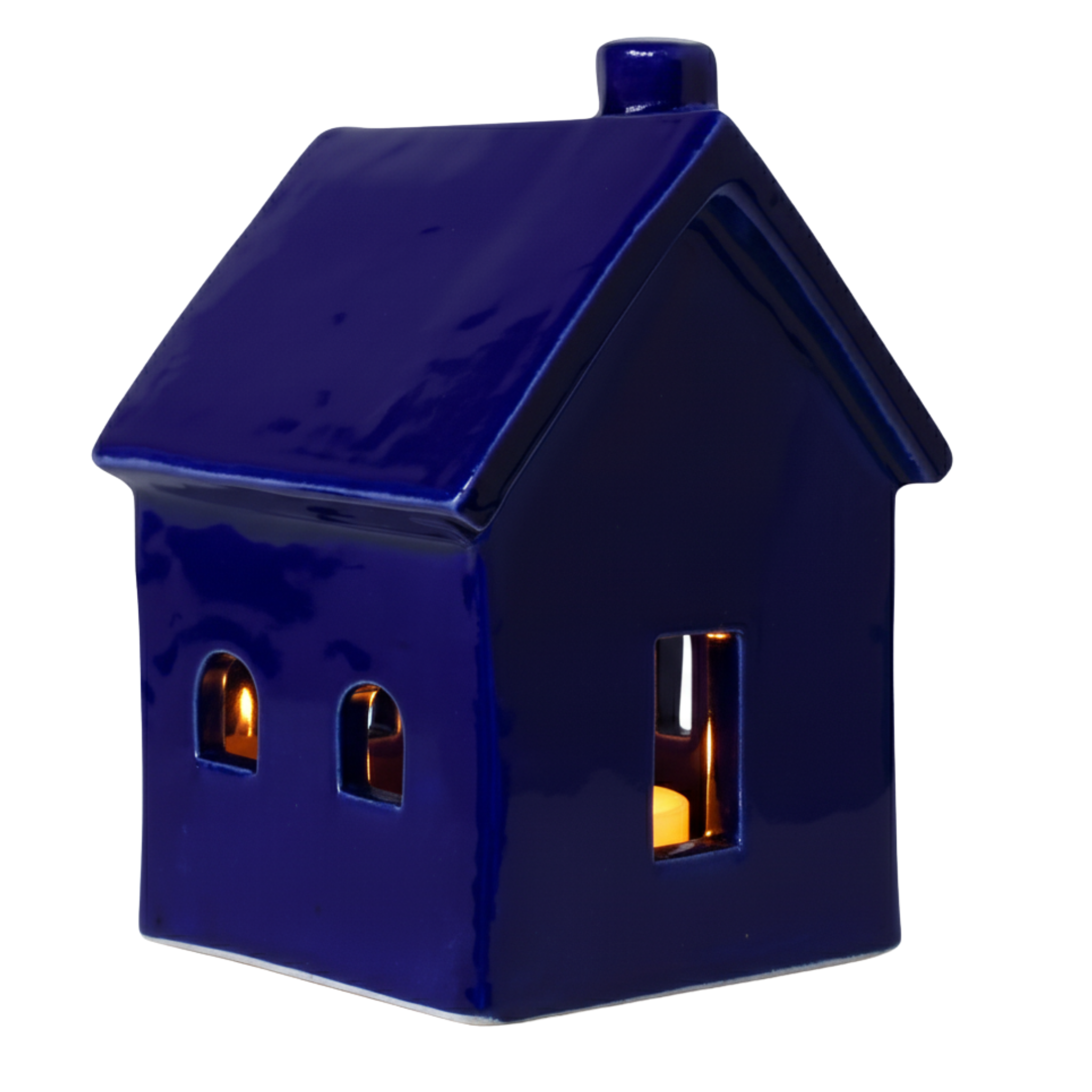 Cache-Bougie Maison en Céramique Bleu Sidi – Lueur Cocooning