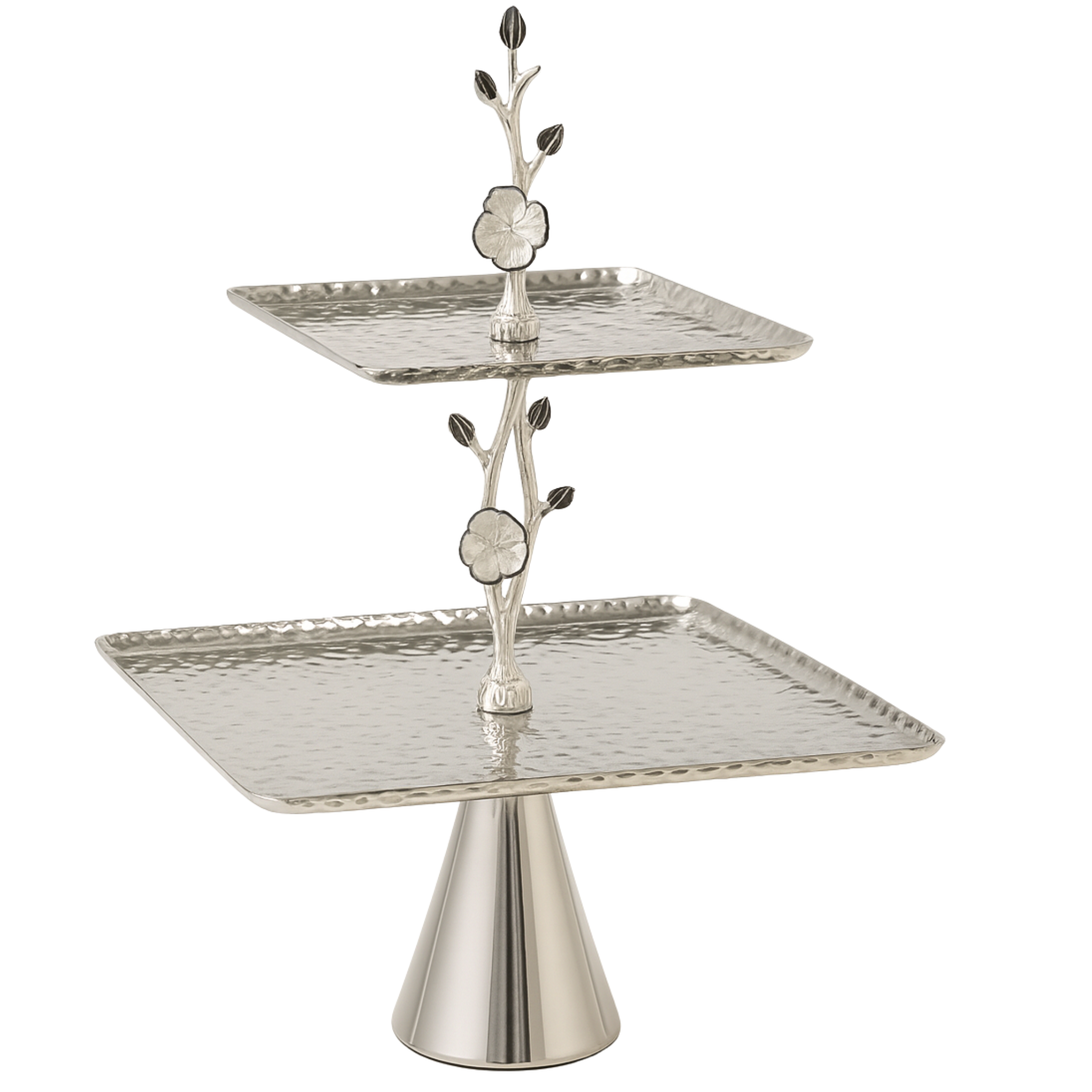 Présentoir Inox 2 étages – Design Fleur Premium | Fiolla Home