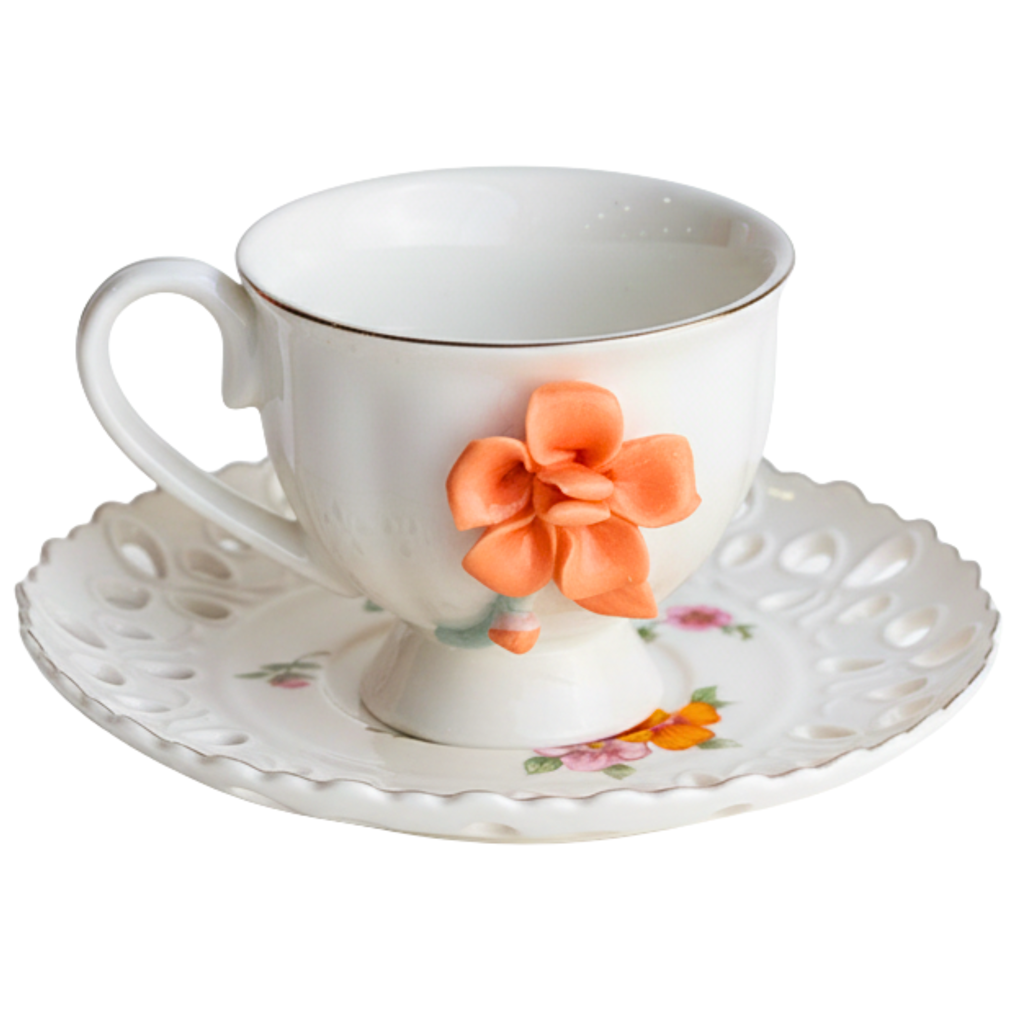 Service Café Noir Porcelaine Fine – 6 Tasses + 6 Soucoupes