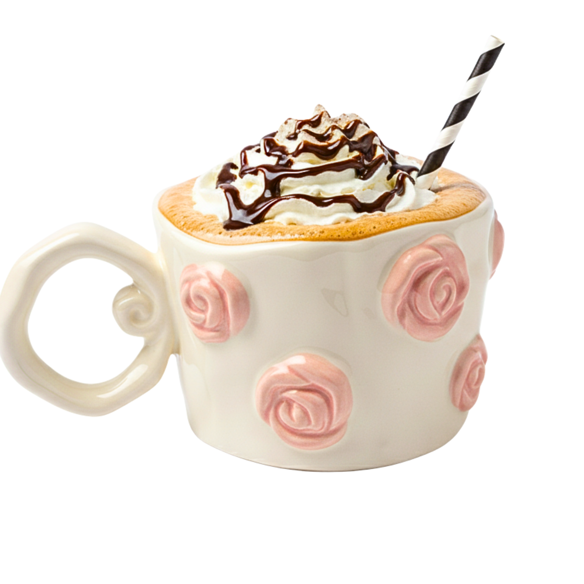 Mug Fleurs Rose en Relief – Style Éditorial | Fiolla Home