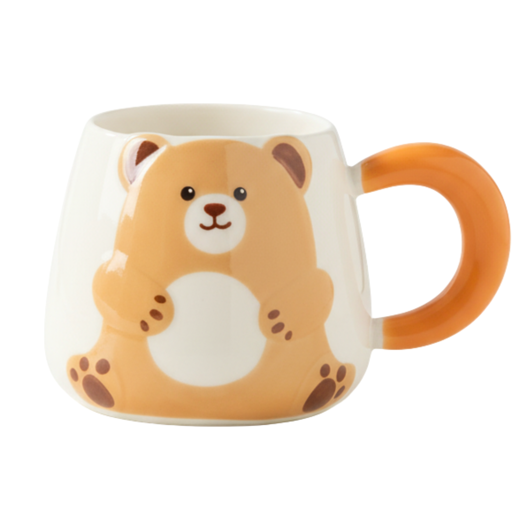 Mug Ourson en Céramique – Anse Orange Confort | Fiolla Home