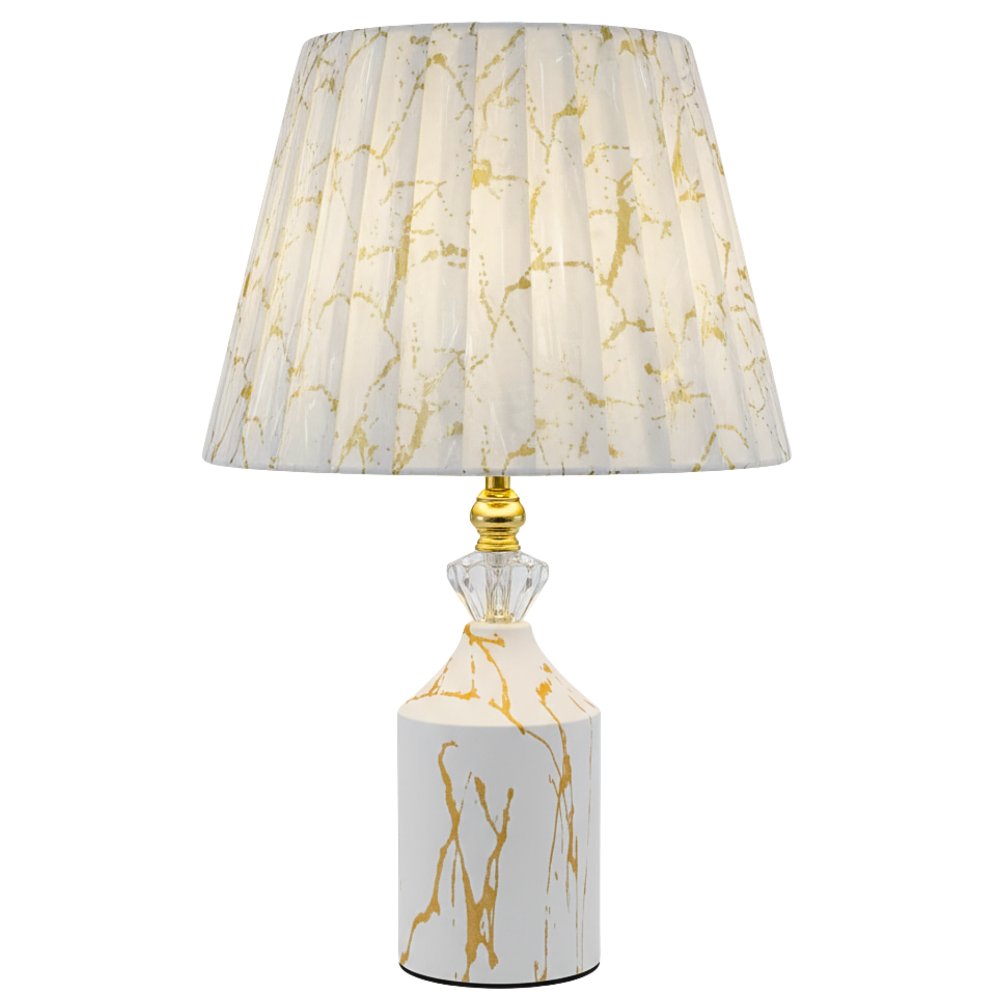 Lampe de Chevet Effet Marbre Blanc Doré | Fiolla Home