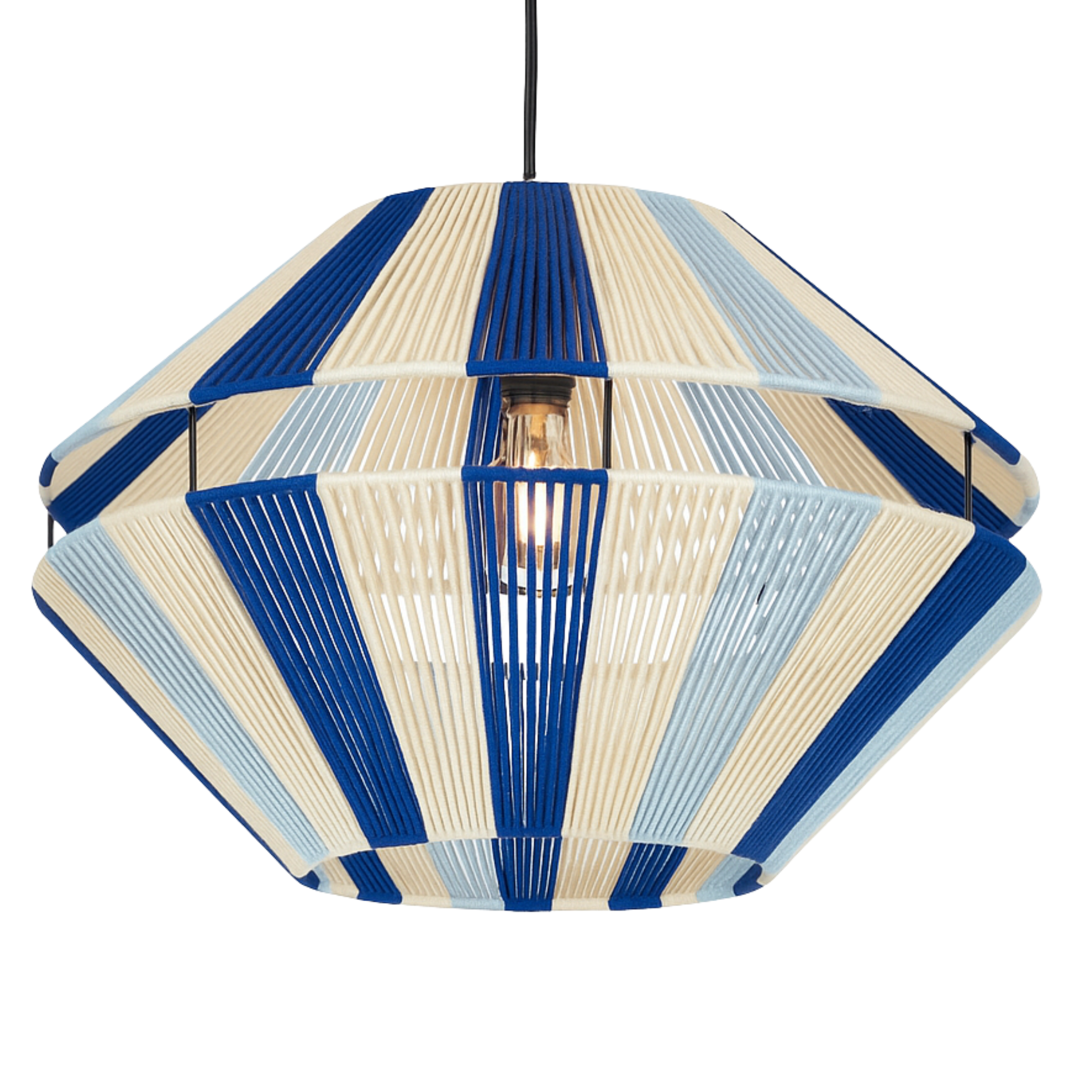 Suspension Géométrique Bleu & Blanc Fait Main | Design Méditerranéen Tunisien