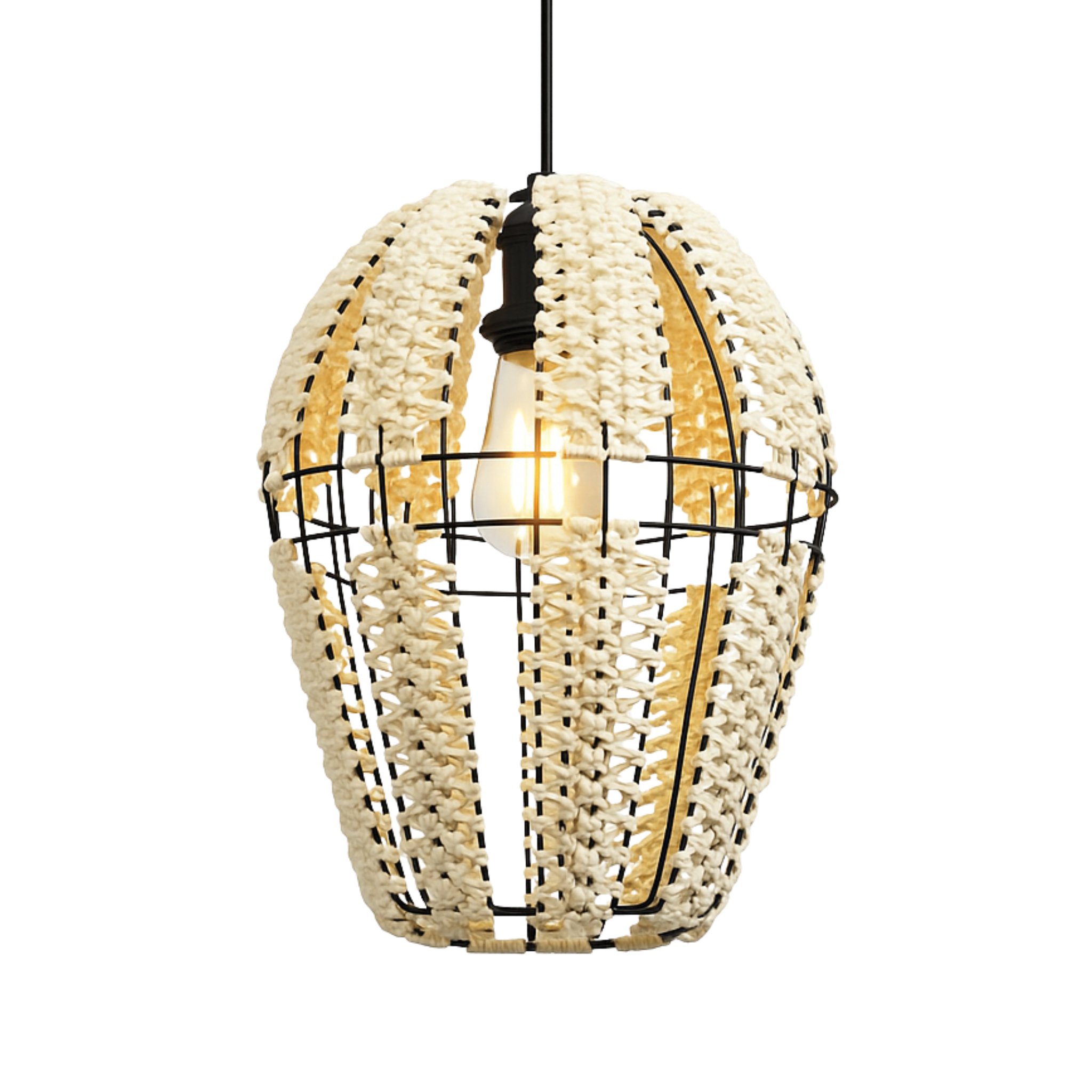 Suspension Corbeille "Vent du Sud" | Fibres Végétales & Métal | Tunisie