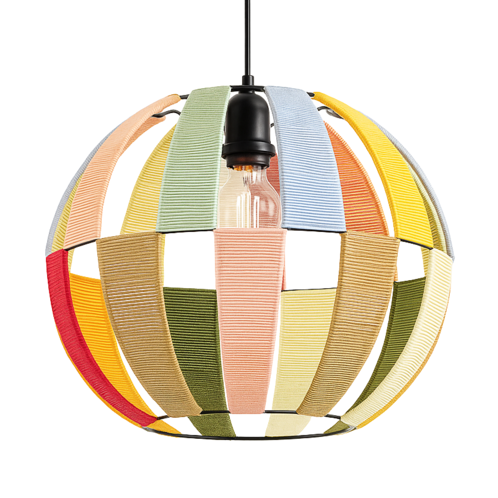 Suspension Sphérique Multicolore | Fibres Artisanales | Tunisie