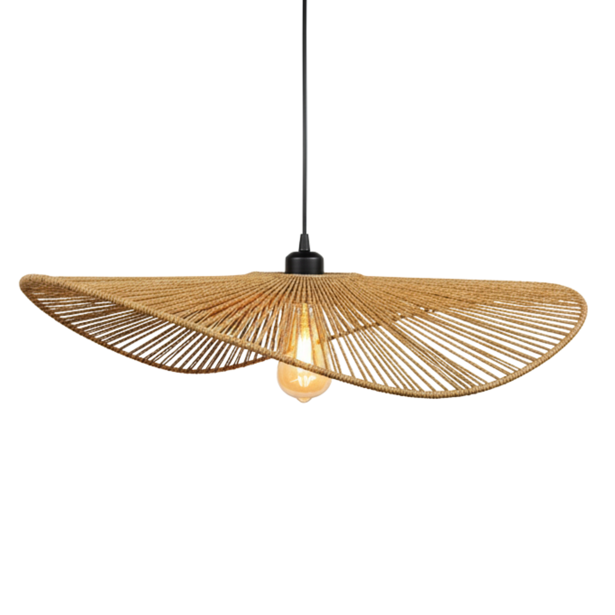 Suspension Large Plate "Medina" – Lustre Aérien en Jute Tressé