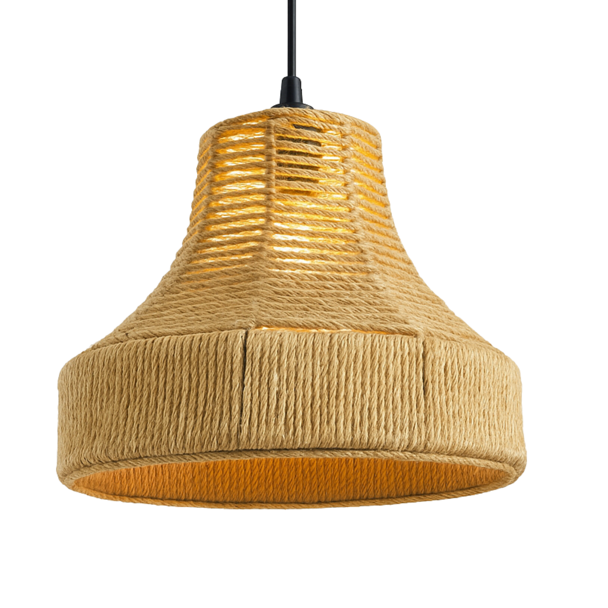 Suspension "Salma" en Jute Tressé – Lustre Boho Chic Polyvalent