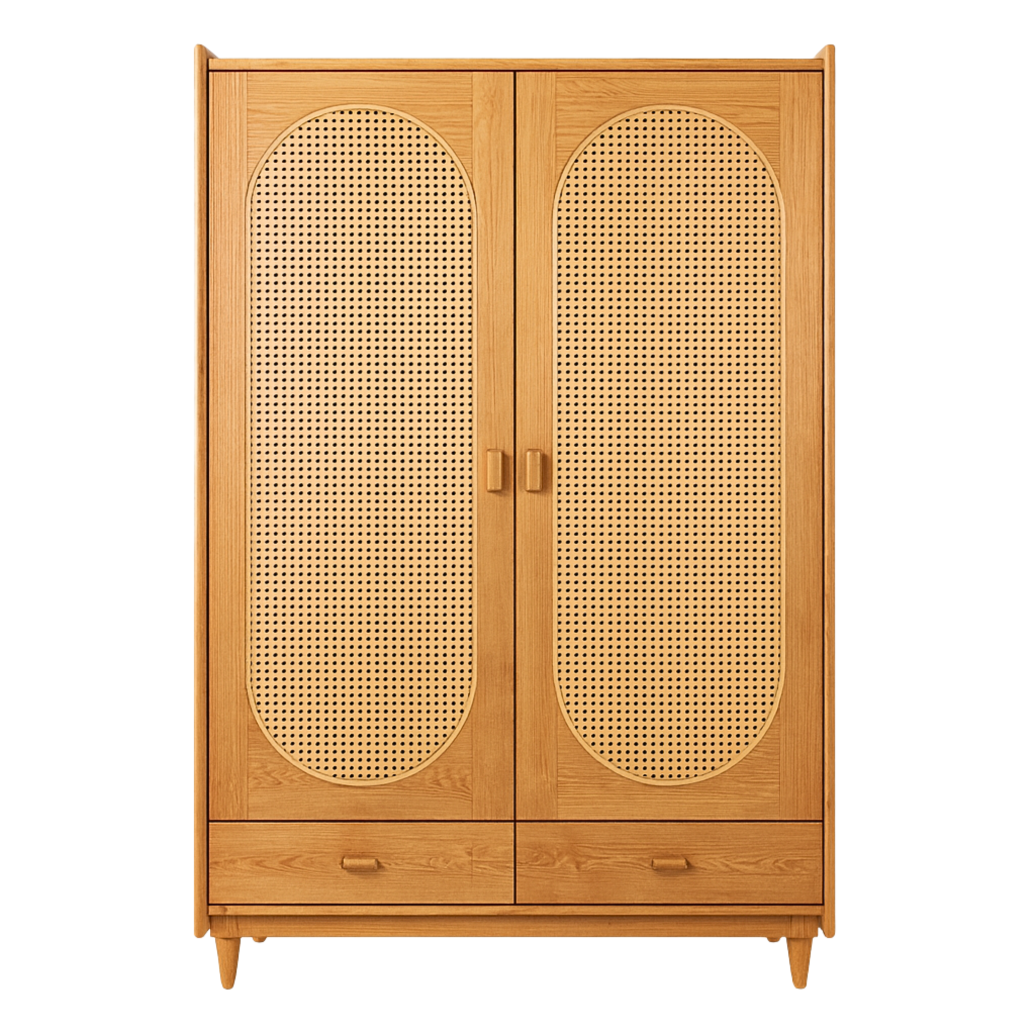 Armoire en bois et cannage