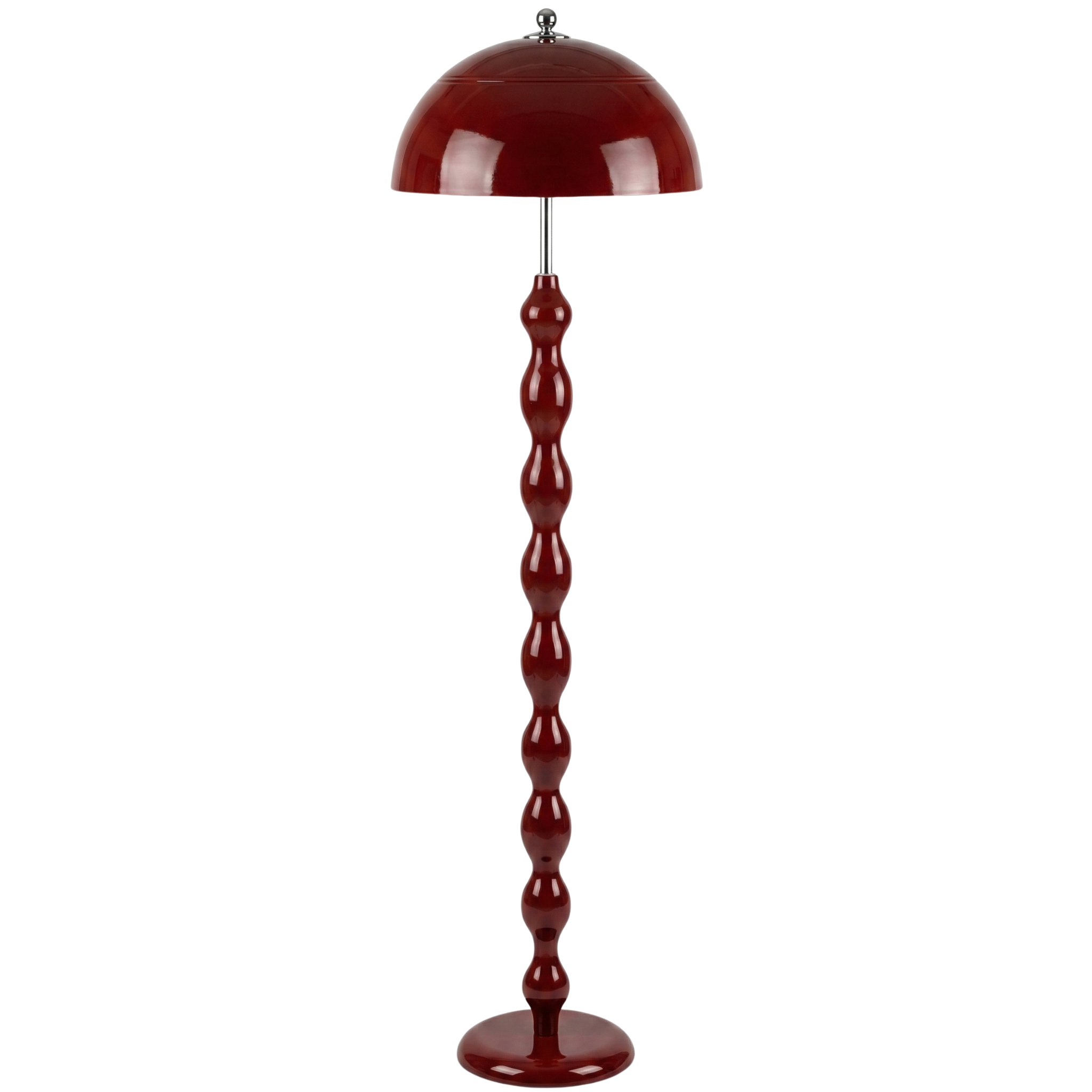 Lampadaire Design "Totem" Rouge Laqué | Luminaire Salon & Décoration Bohème Tunisie
