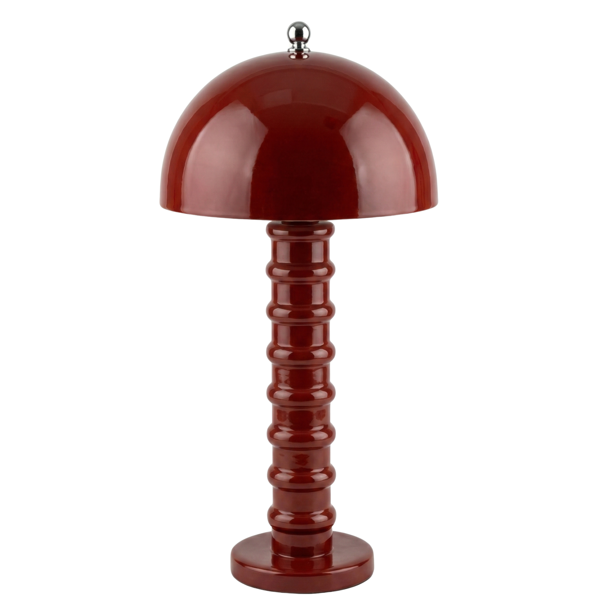 Lampe de Table "Mushroom" Rouge Laqué | Pièce Artisanale Fait Main - Haute Qualité