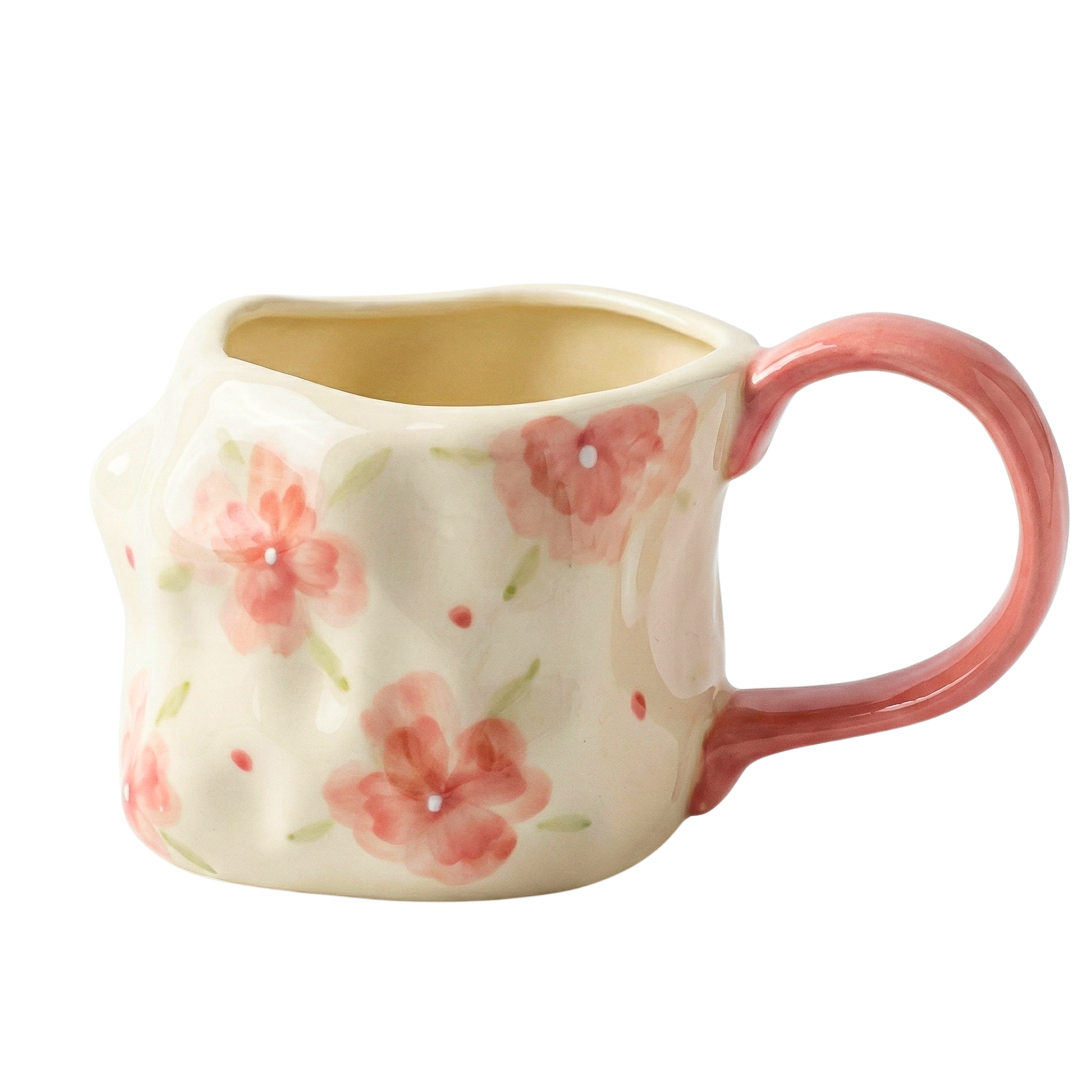 Mug Fleuri Rose en Céramique – Style Artisanal & Confort Latte Tunisie