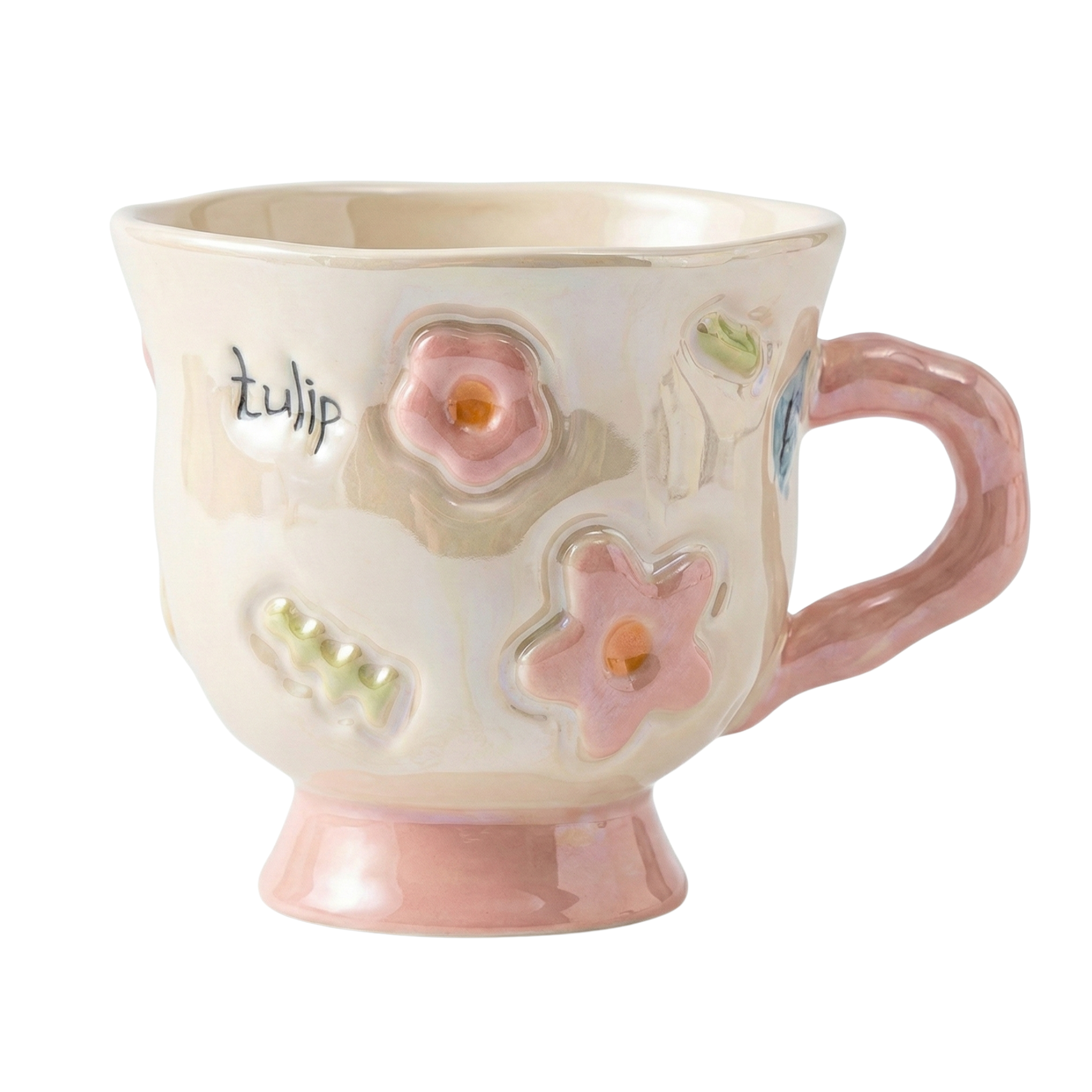 Mug Rose Design Fleur en Relief en Céramique – Style Moderne Tunisie